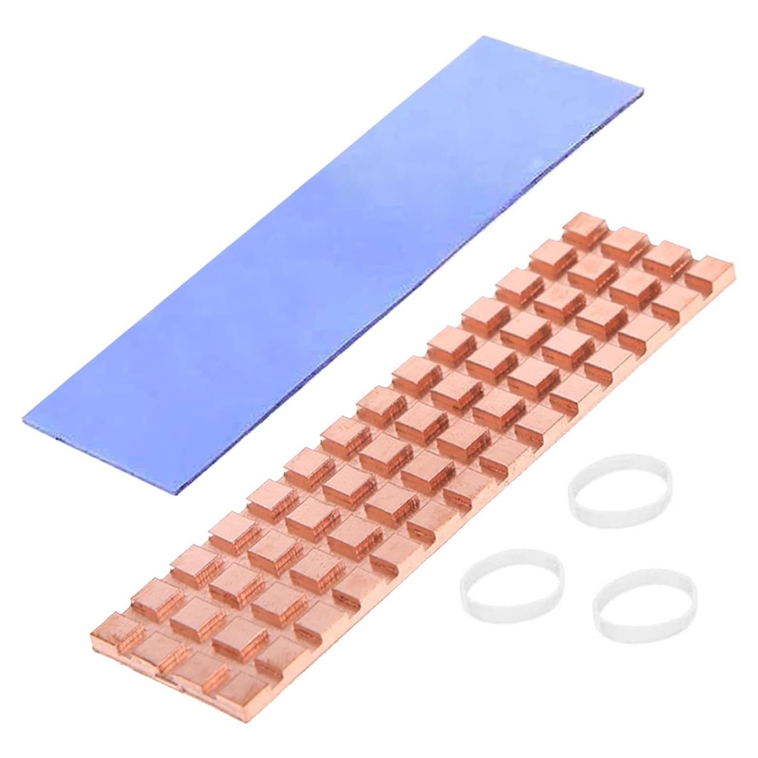 Disipador M.2 67x18x1.5mm Cobre Puro con Almohadilla Térmica