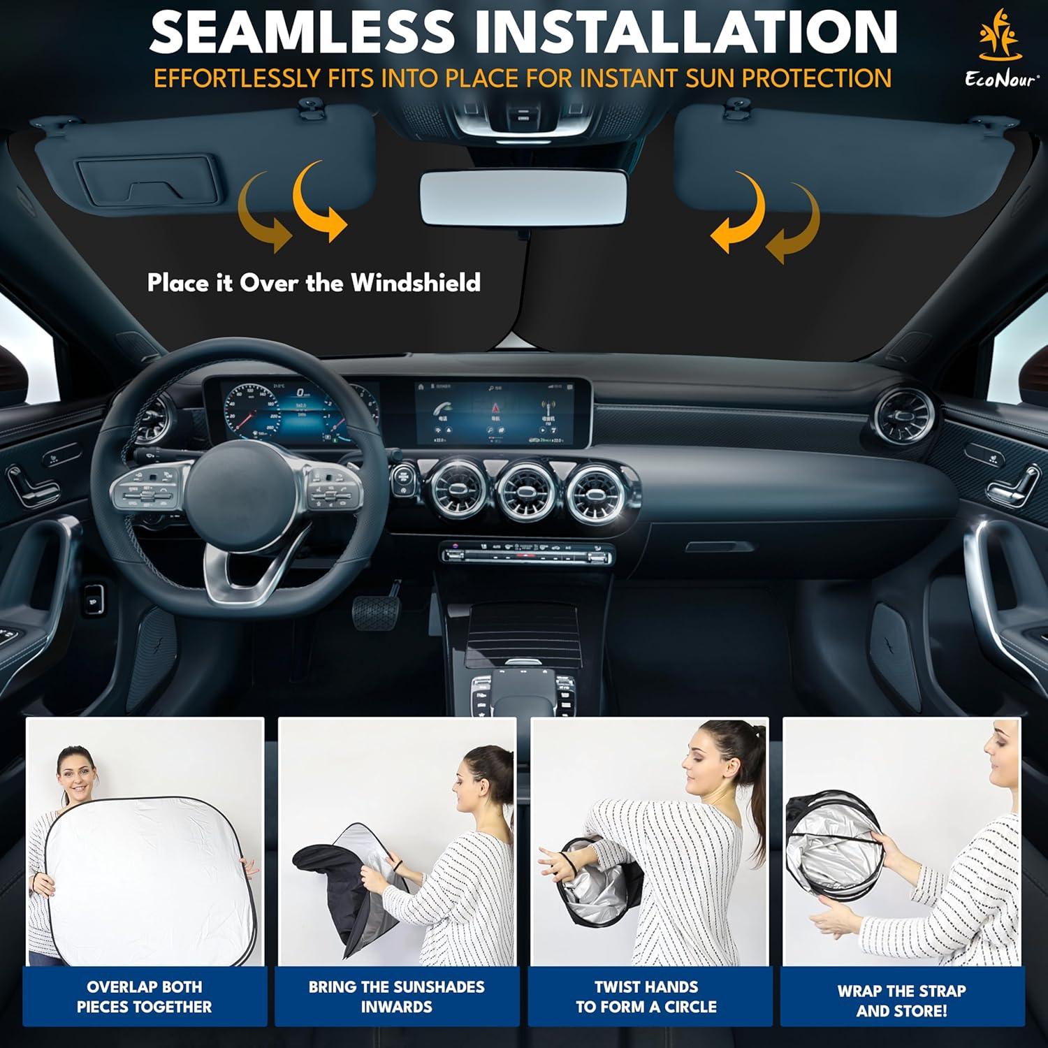 Sombra Solar EcoNour para Parabrisas Mediana 71x79 cm