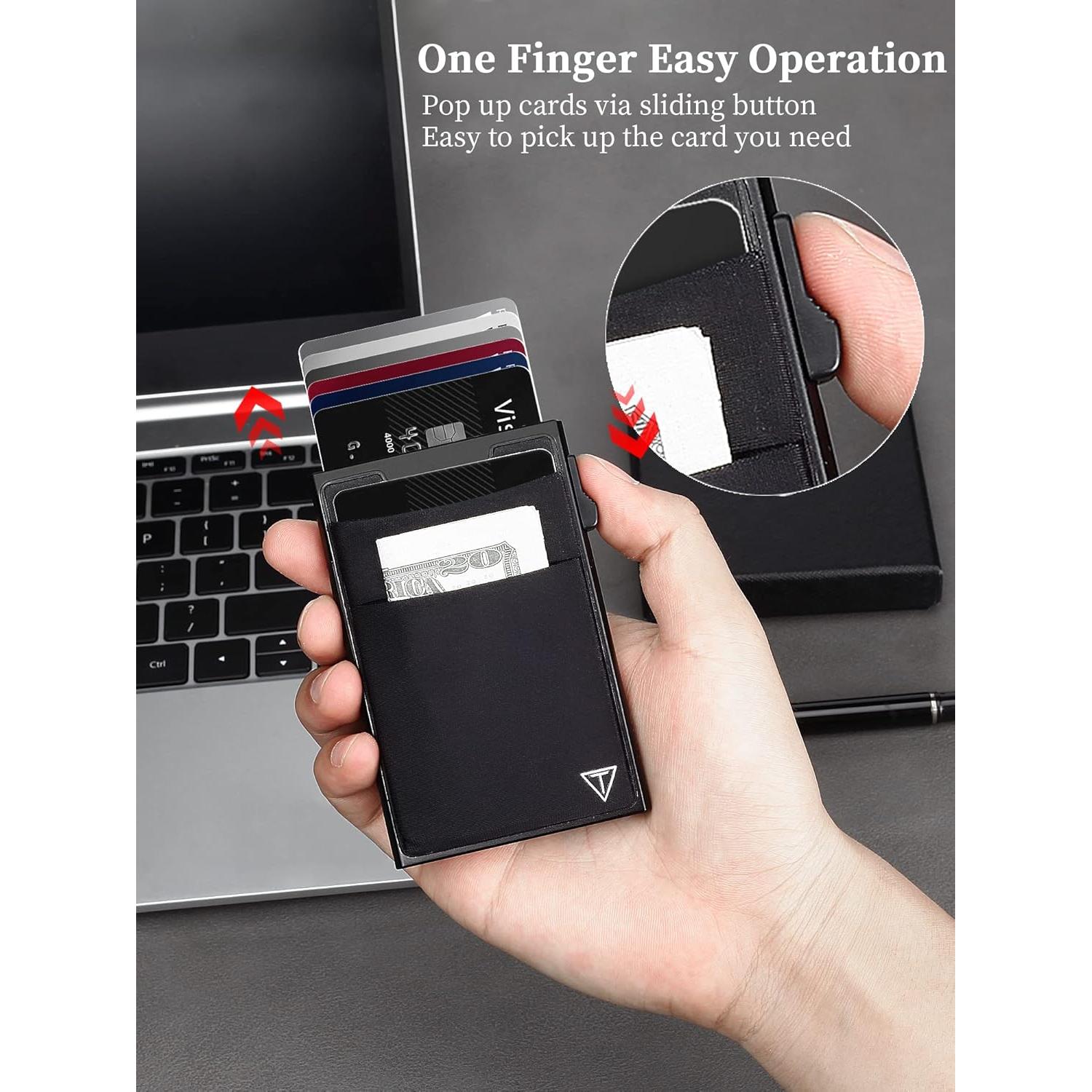 Billetera Slim TOYFID para Hombres con Bloqueo RFID - Negra