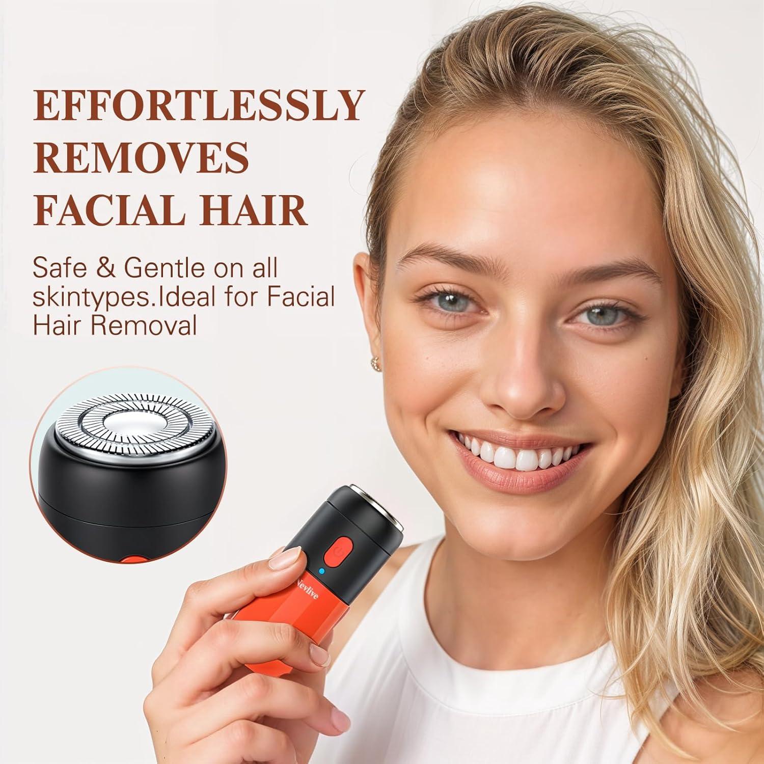 Recortador de Vello Facial y Nariz Nevlive 2 en 1 USB-C Rojo