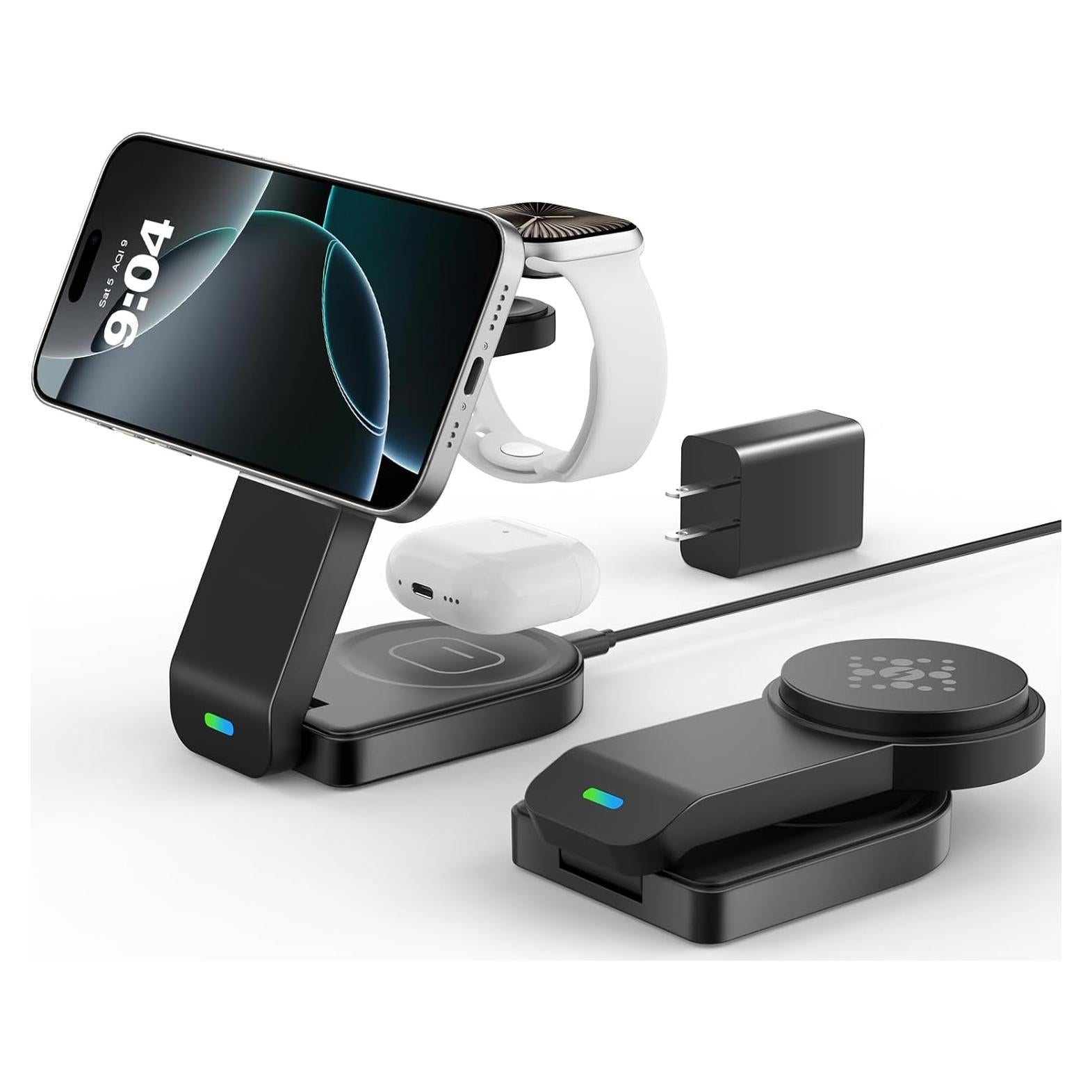 Cargador Inalámbrico 3 en 1 Apple Negro - iPhone, Watch, AirPods