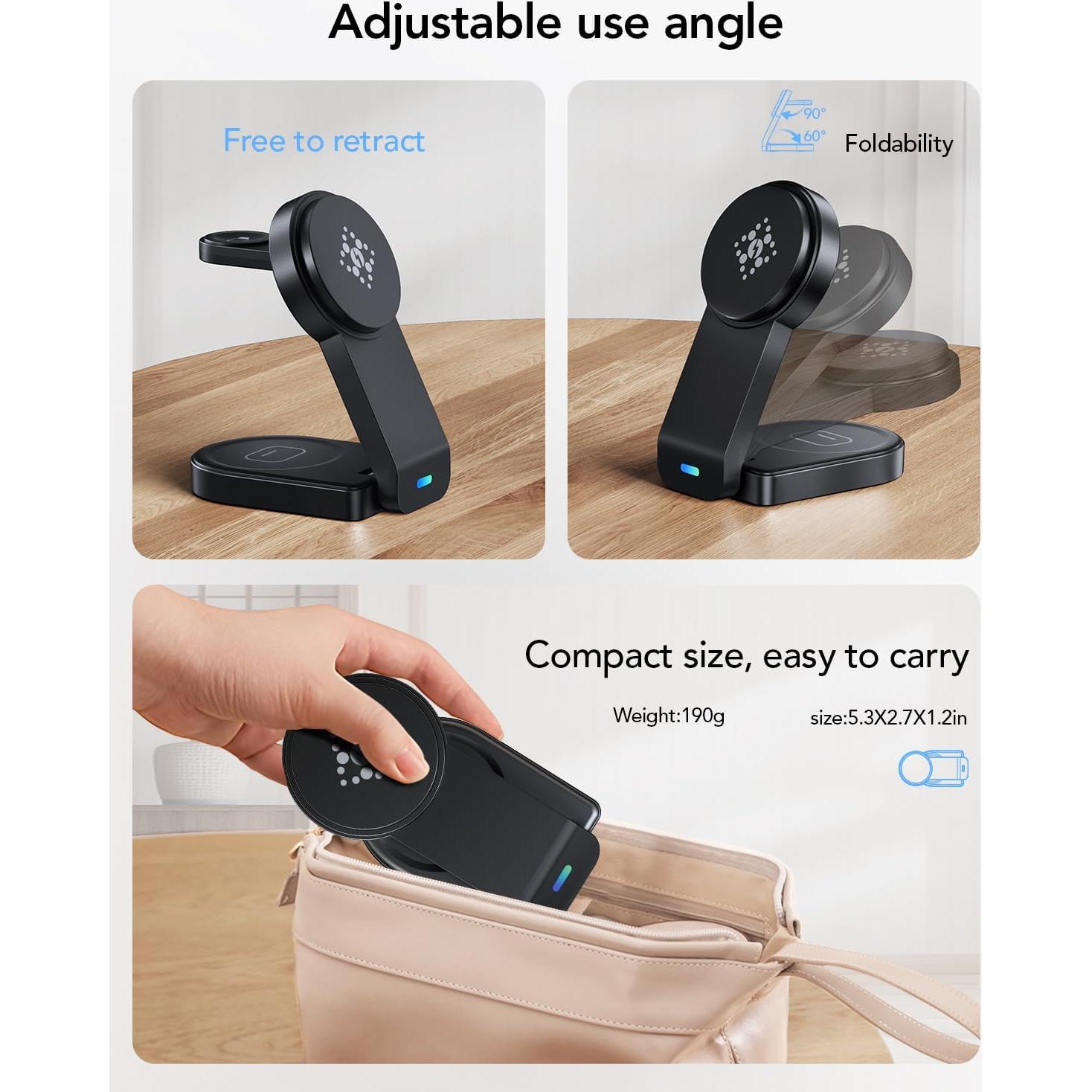 Cargador Inalámbrico 3 en 1 Apple Negro - iPhone, Watch, AirPods