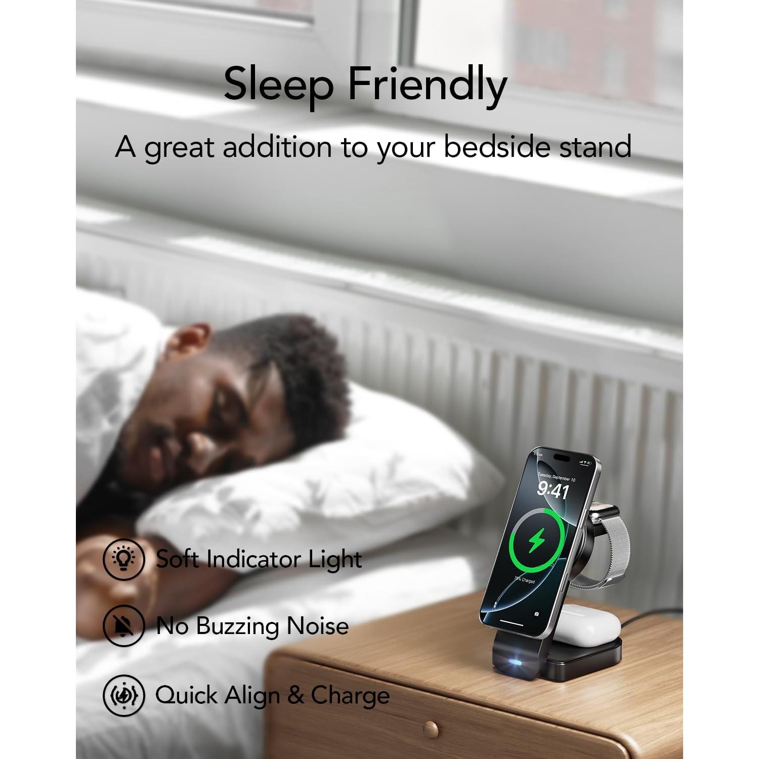 Cargador Inalámbrico 3 en 1 Apple Negro - iPhone, Watch, AirPods