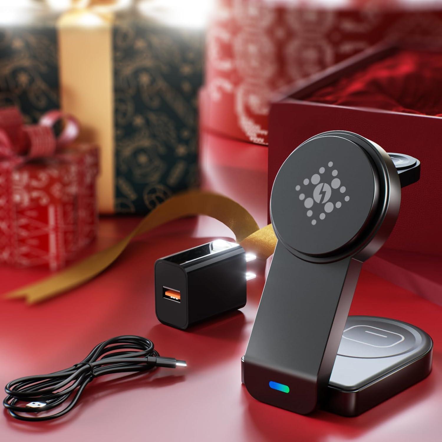 Cargador Inalámbrico 3 en 1 Apple Negro - iPhone, Watch, AirPods