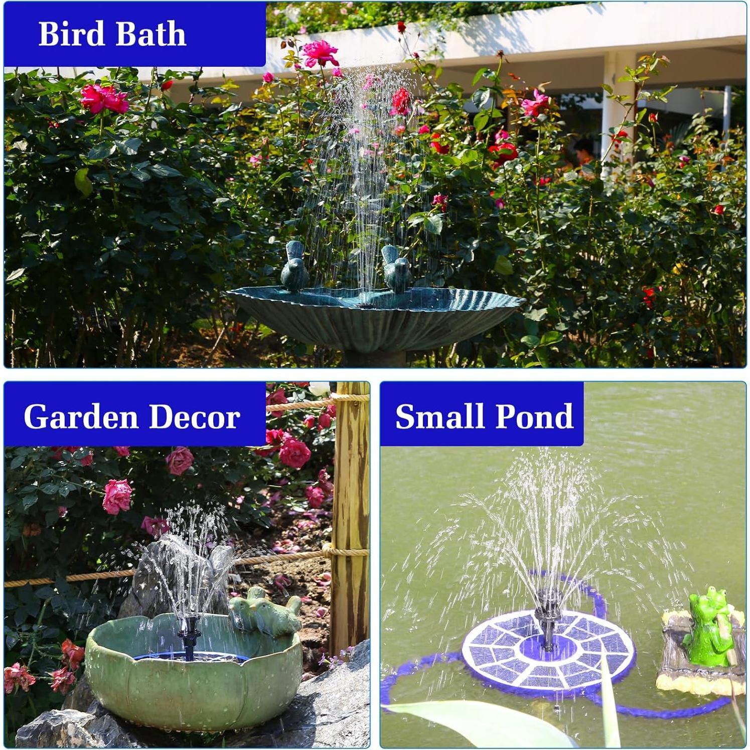 Bomba de Fuente Solar AISITIN 3.5W con Batería 1800mAh