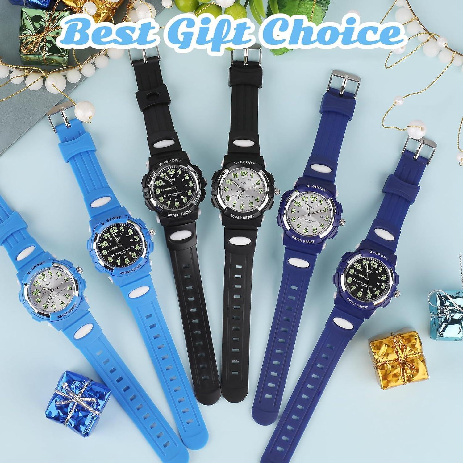 Reloj Analógico CKV para Niños 5-12 Años Impermeable