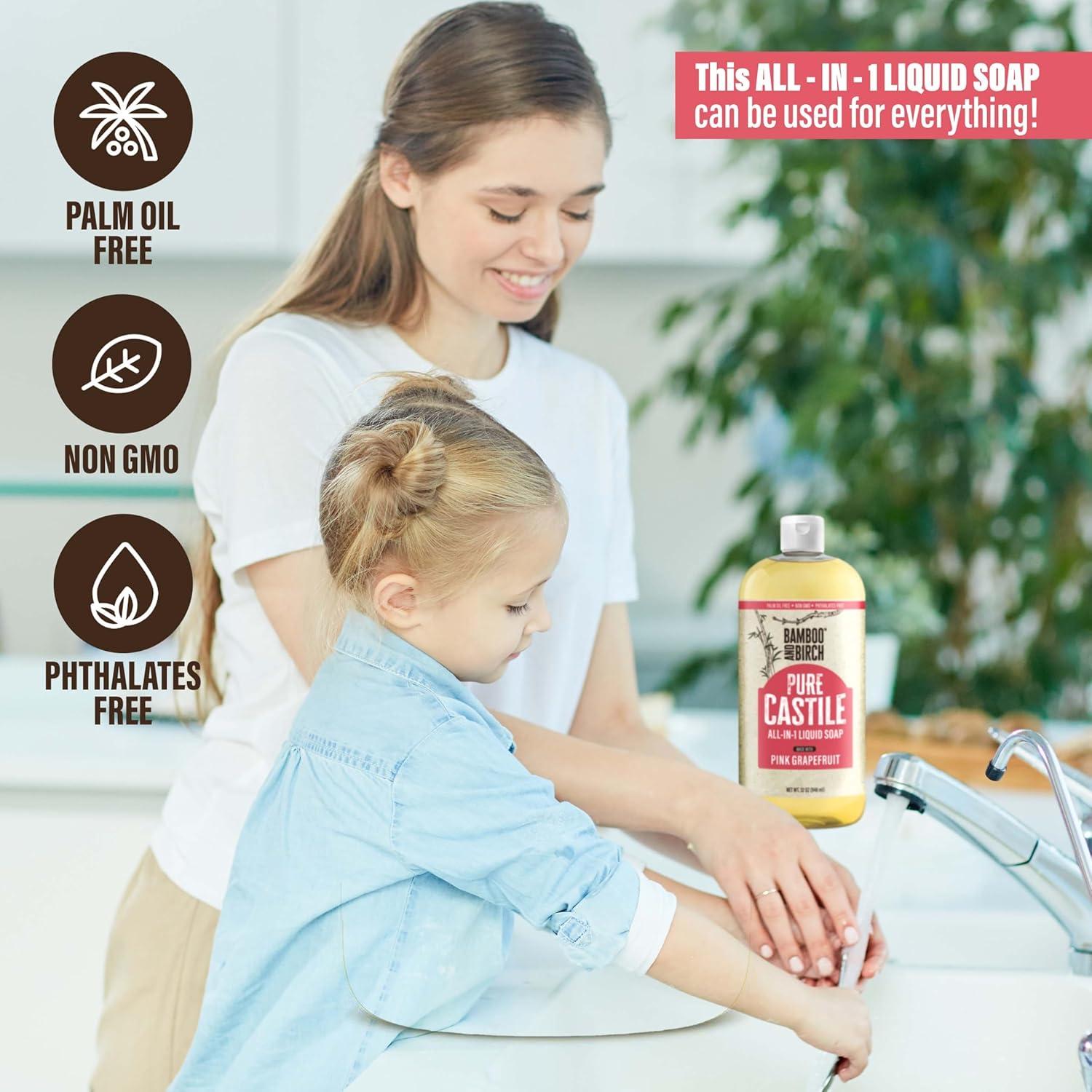 Jabón Líquido Orgánico de Castile Bamboo & Birch 0.95 L Pomelo