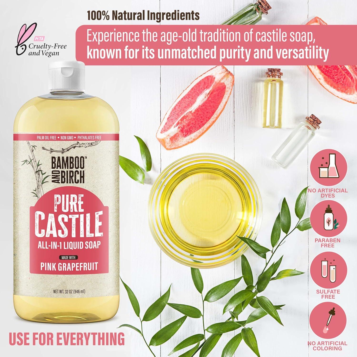 Jabón Líquido Orgánico de Castile Bamboo & Birch 0.95 L Pomelo