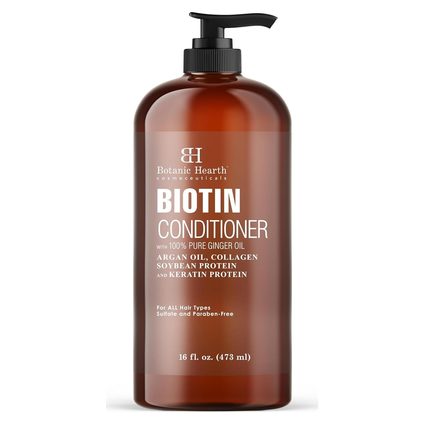Acondicionador Biotin Hearth Botanic 473 ml con Jengibre y Queratina