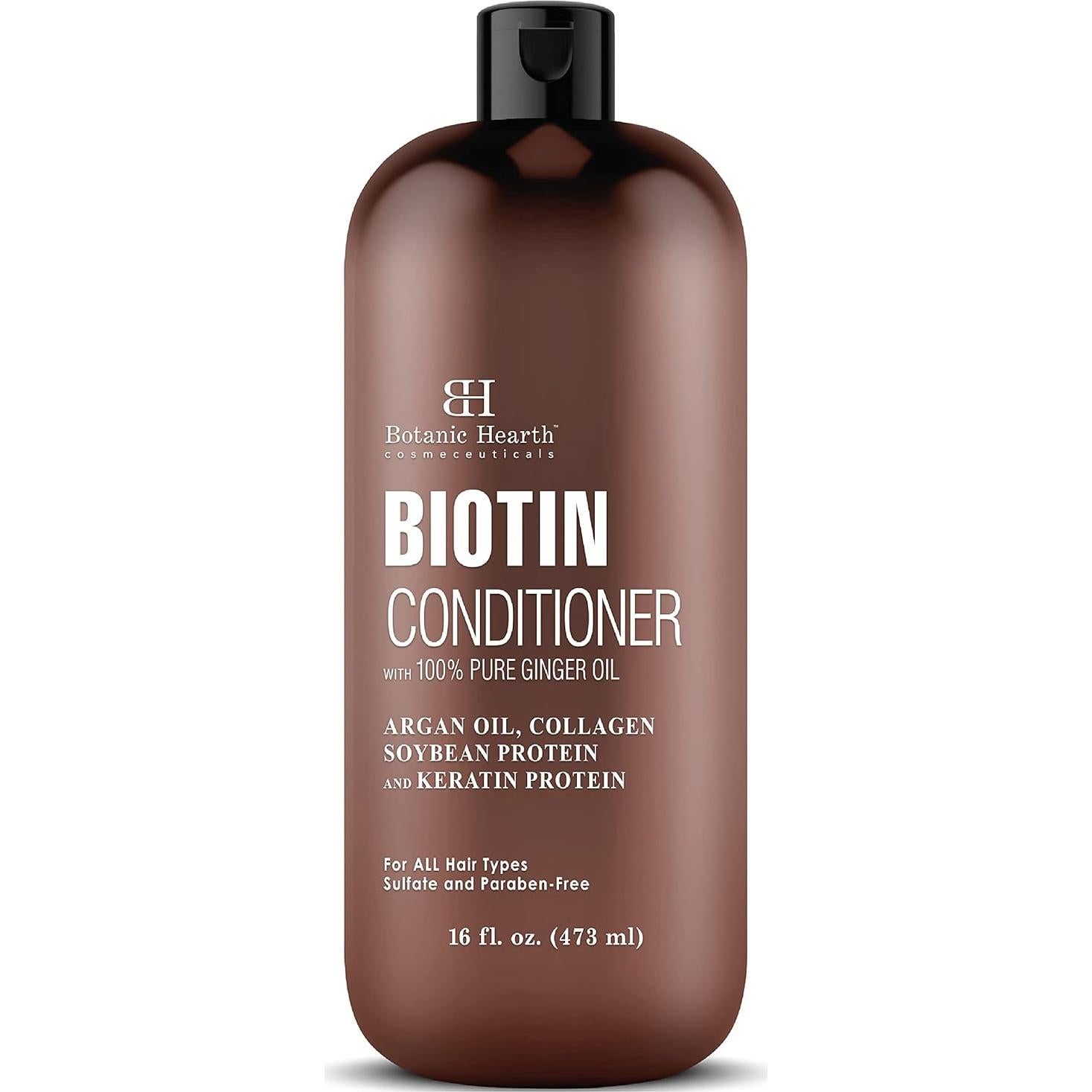 Acondicionador Biotin Hearth Botanic 473 ml con Jengibre y Queratina
