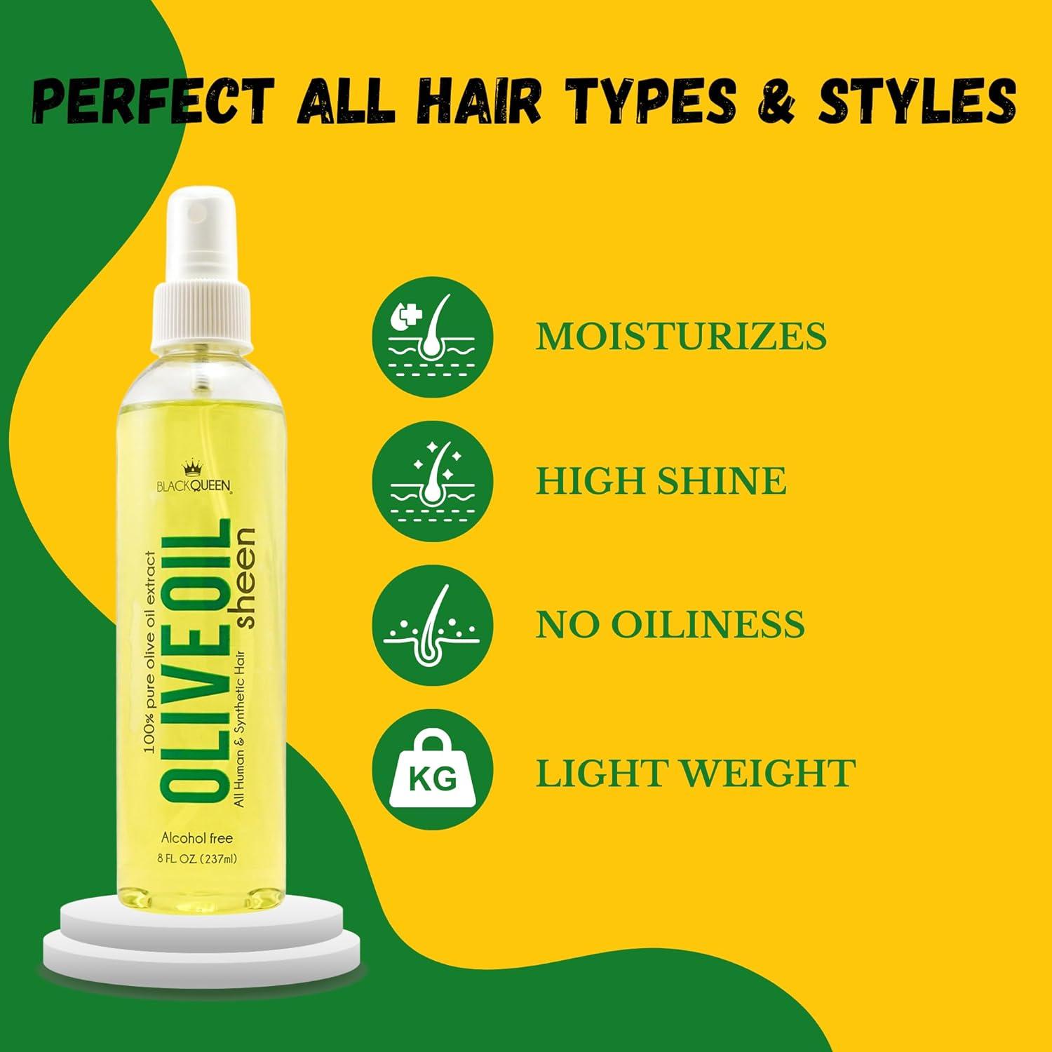 Spray Brillo Hidratante Black Queen 2 oz para Cabello 4C