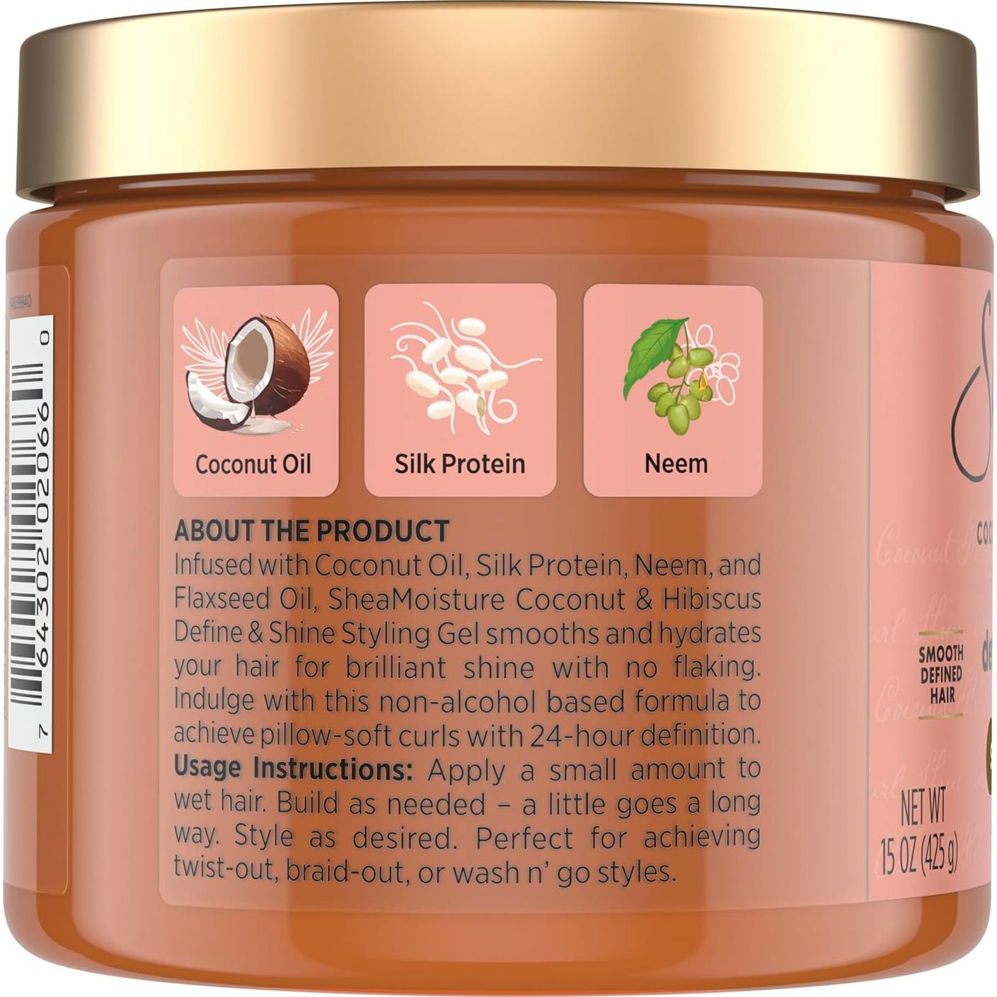 Gel de Estilo SheaMoisture Coco & Hibisco 15 Onzas Hidratante