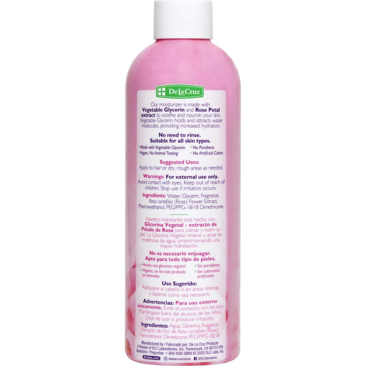 Agua de Rosa y Glicerina De La Cruz 236 mL - Tónico Facial Hidratante