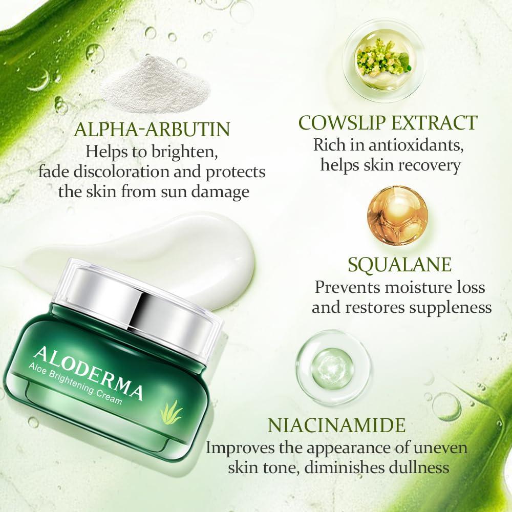 Crema Facial Iluminadora Aloderma 69% Aloe Vera 48g