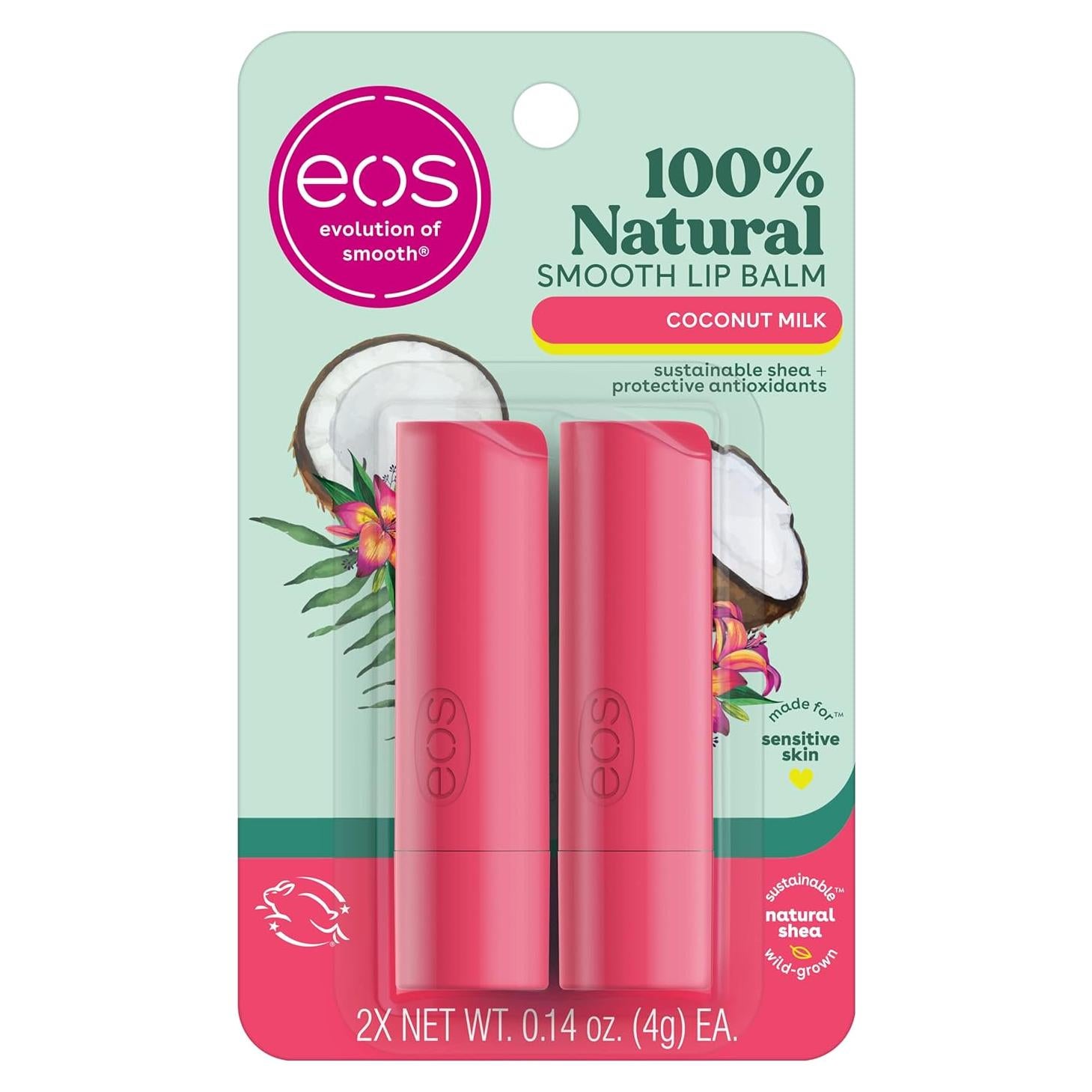 Bálsamo Labial 100% Natural eos Leche de Coco 4 g - Hidratación