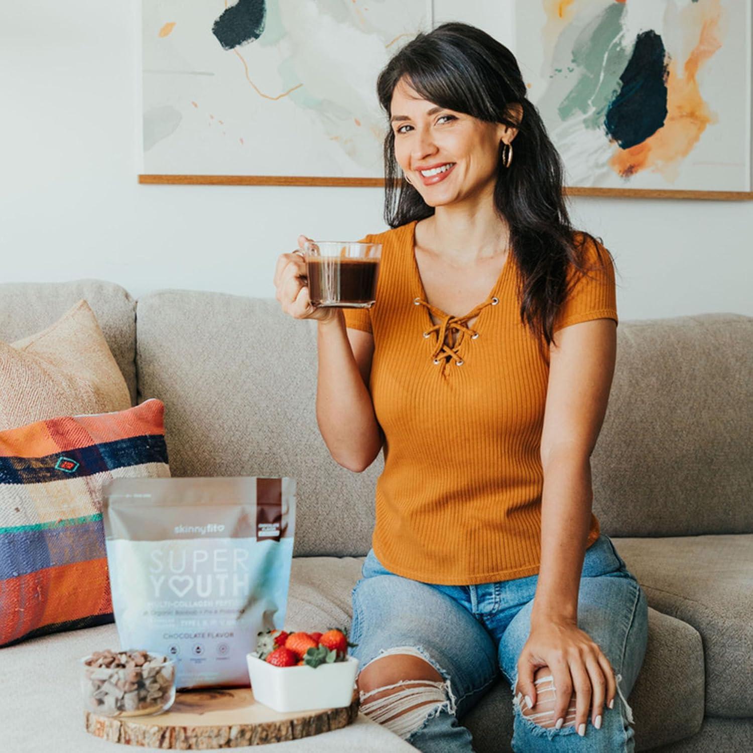 Polvo de Colágeno SkinnyFit Super Youth Chocolate 30 Porciones