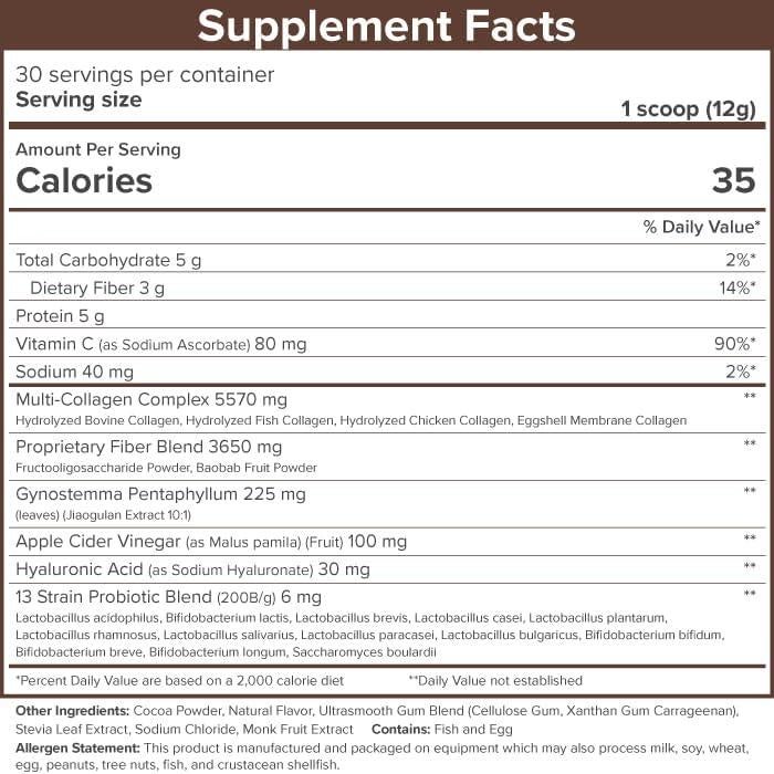 Polvo de Colágeno SkinnyFit Super Youth Chocolate 30 Porciones