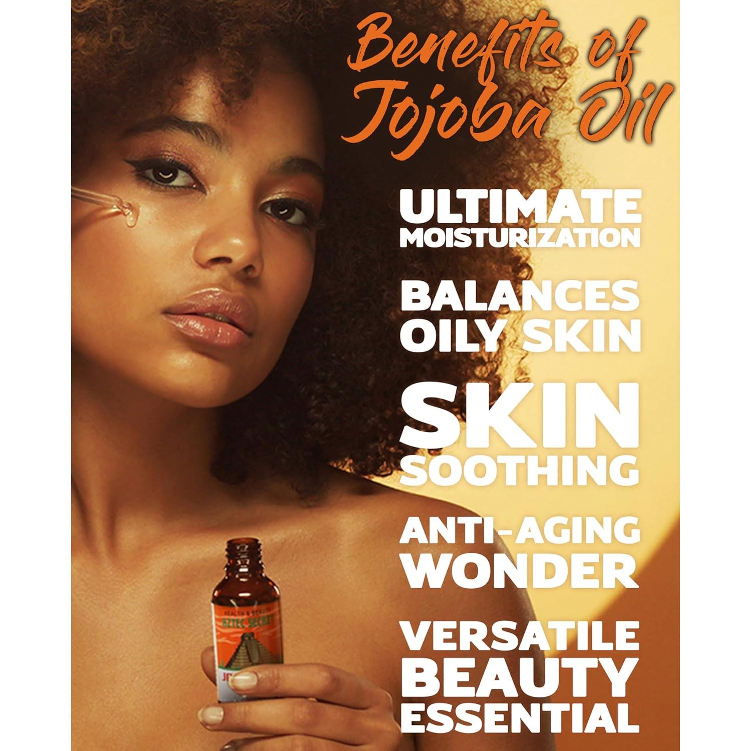 Aceite de Jojoba Puro Aztec Secret 59.15 ml - Hidratante Cabello y Piel