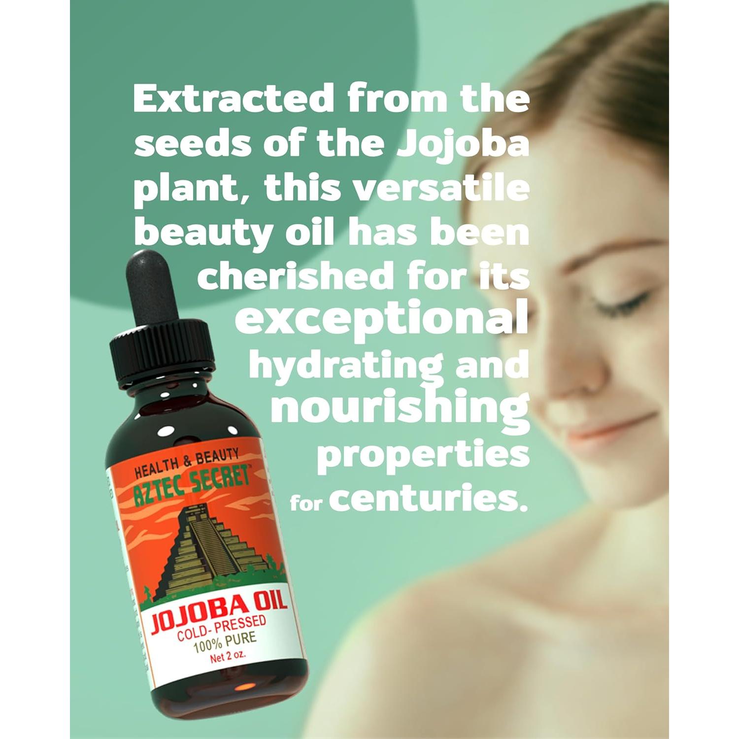 Aceite de Jojoba Puro Aztec Secret 59.15 ml - Hidratante Cabello y Piel