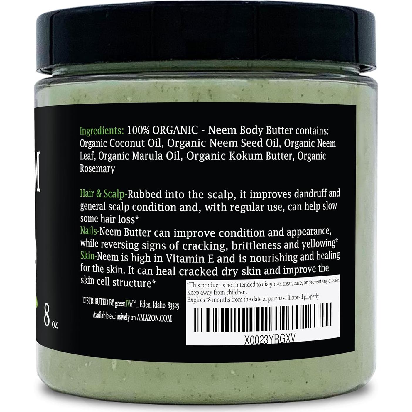 Manteca Corporal GreenIVe de Neem 100% Natural 226g