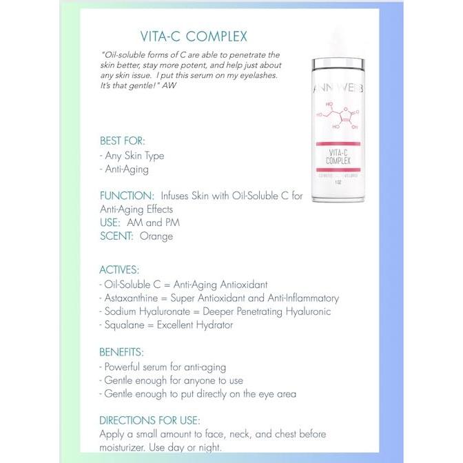 Suero de Vitamina C Ann Webb 14.79 ml - Antienvejecimiento y Hidratante