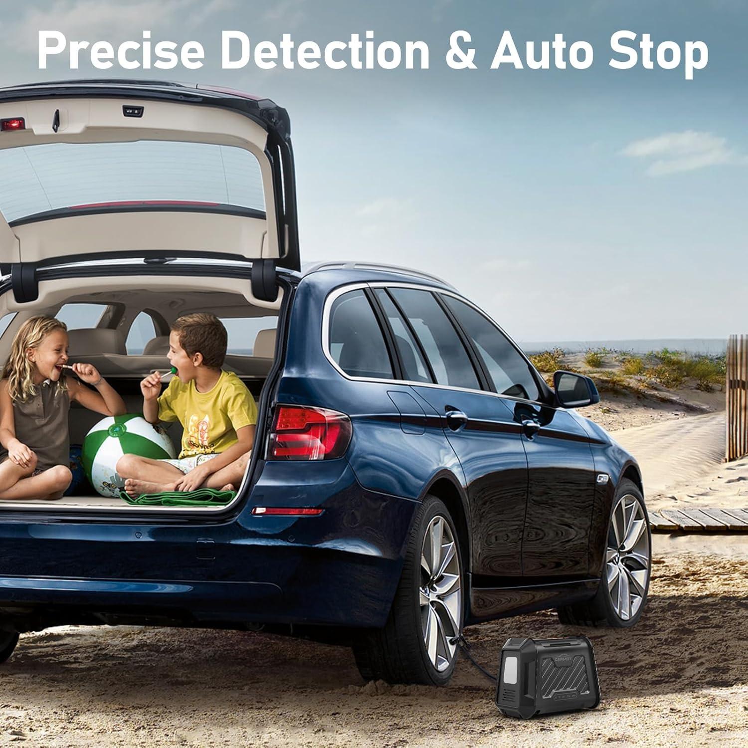 Compresor de Aire Portátil CARMOT 180 PSI con Pantalla LCD