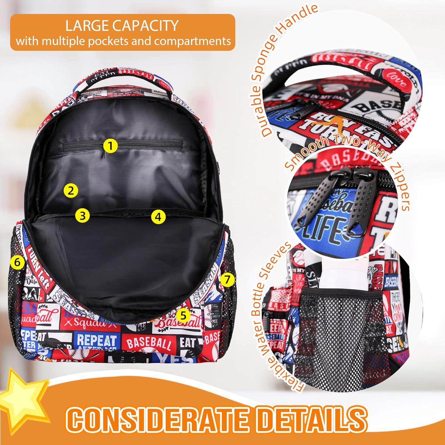 Mochila de béisbol SEAZUIIS 17L para niños y adultos