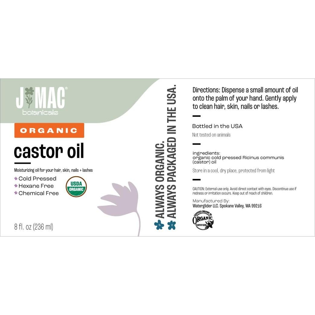 Aceite de Ricino Orgánico J Mac Botanicals 240 ml Prensado en Frío
