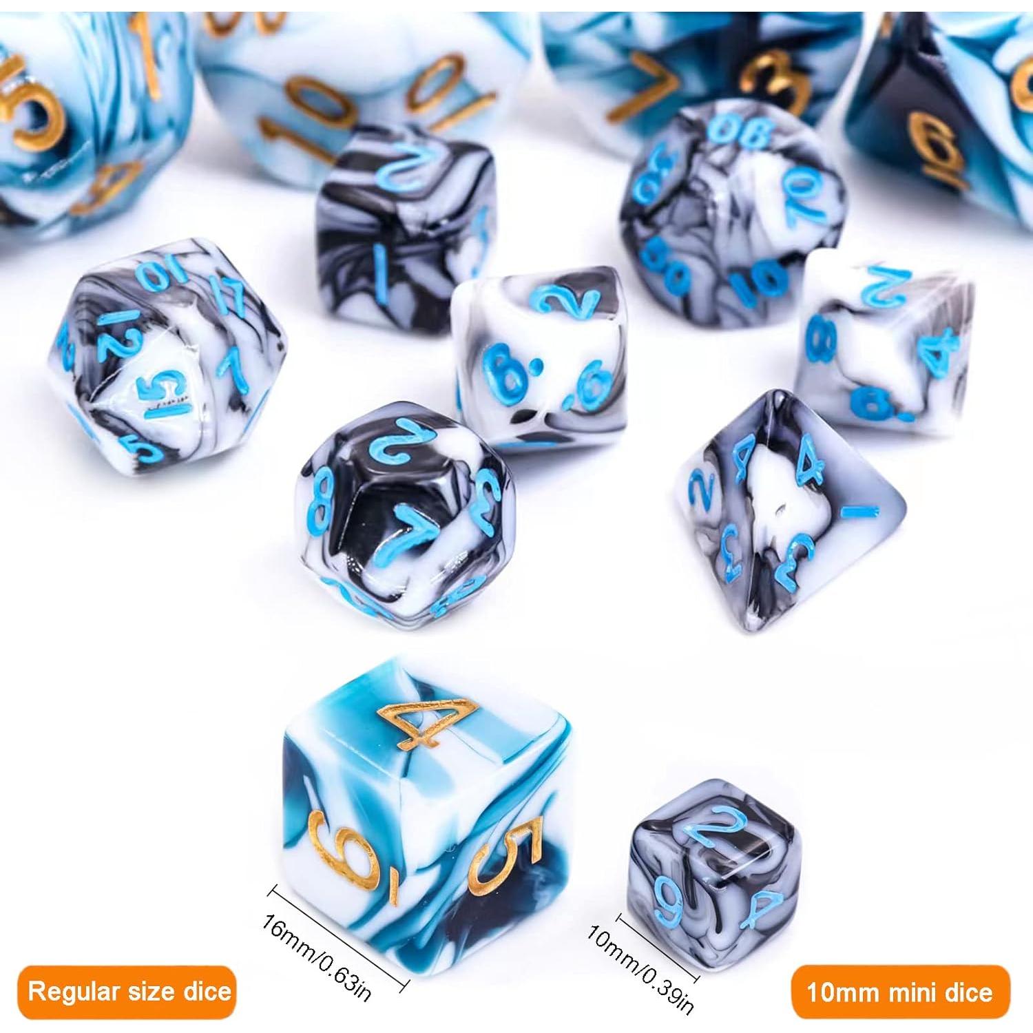 Juego de Dados Mini DND 10mm - 10 Juegos Poliedricos RPG