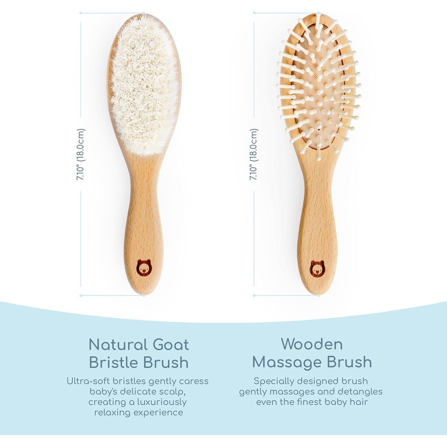 Juego de Cepillos de Pelo de Madera ROMY RO - 2 Piezas