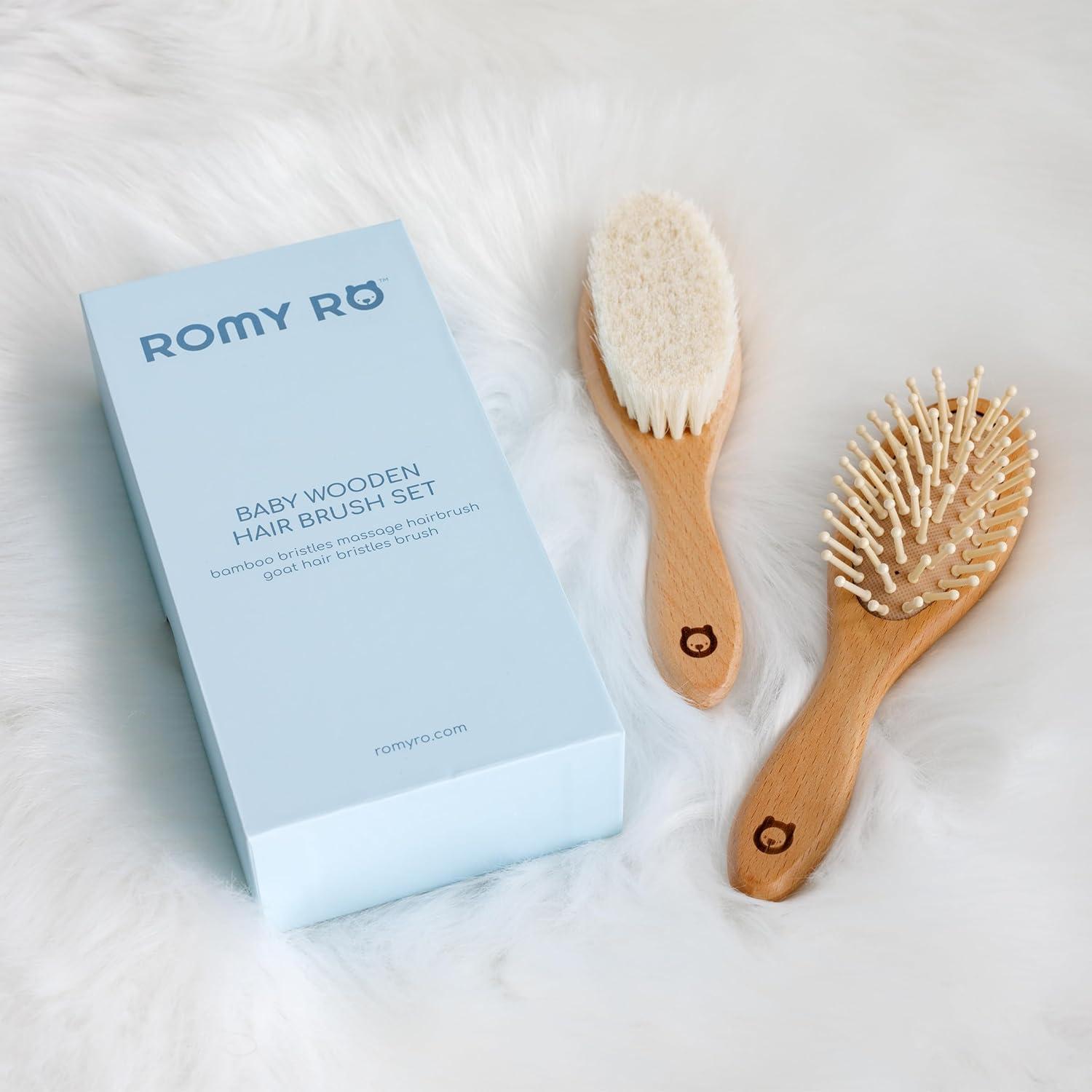 Juego de Cepillos de Pelo de Madera ROMY RO - 2 Piezas