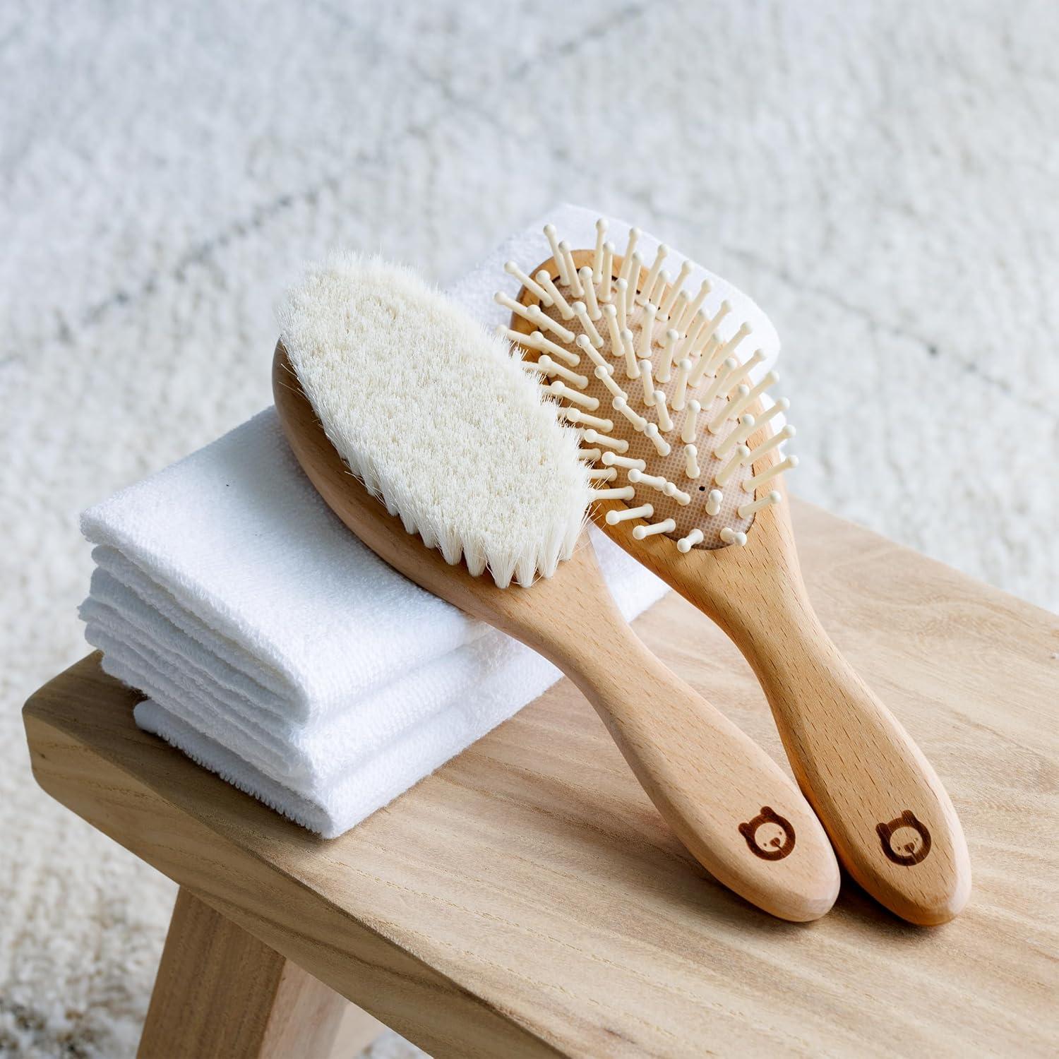 Juego de Cepillos de Pelo de Madera ROMY RO - 2 Piezas