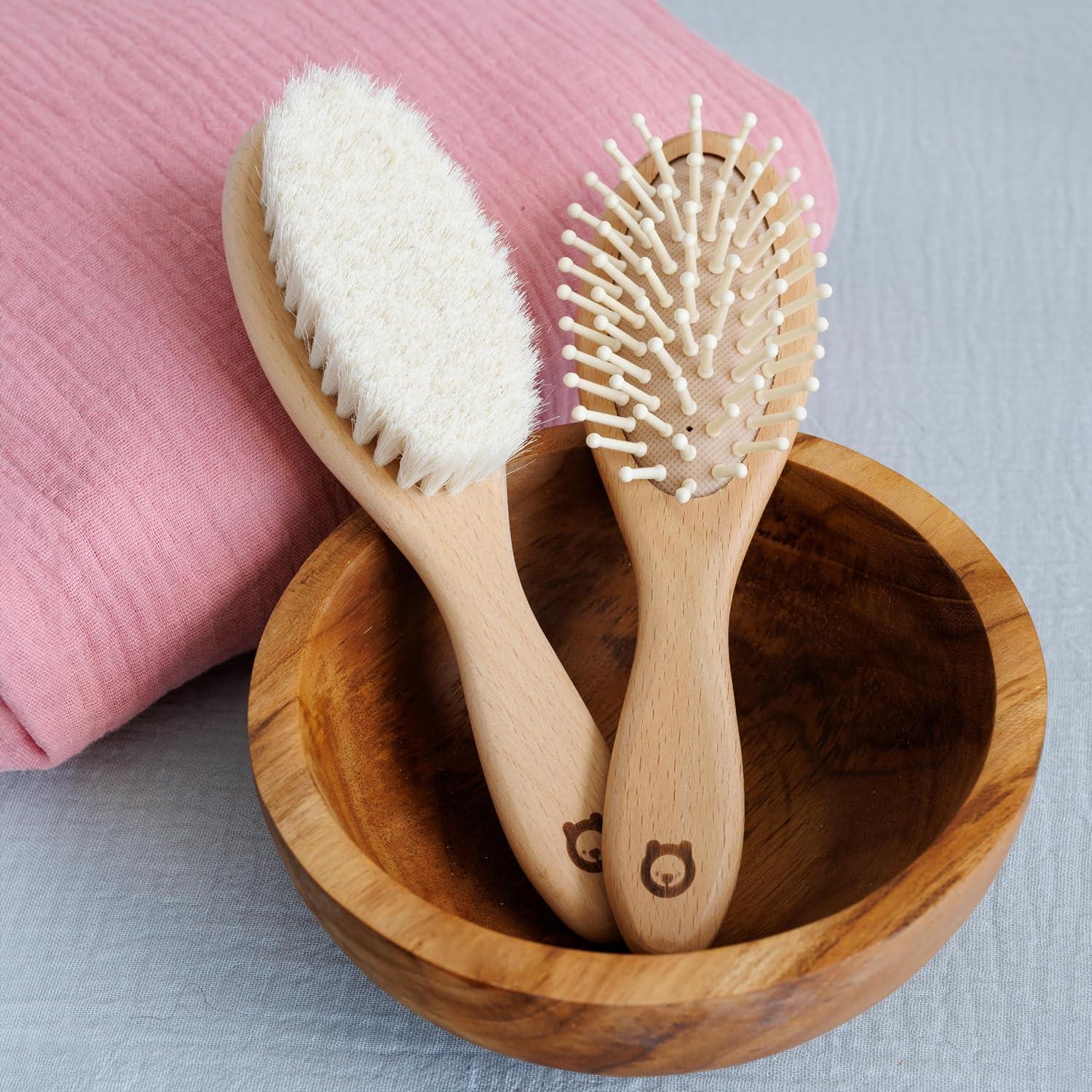 Juego de Cepillos de Pelo de Madera ROMY RO - 2 Piezas