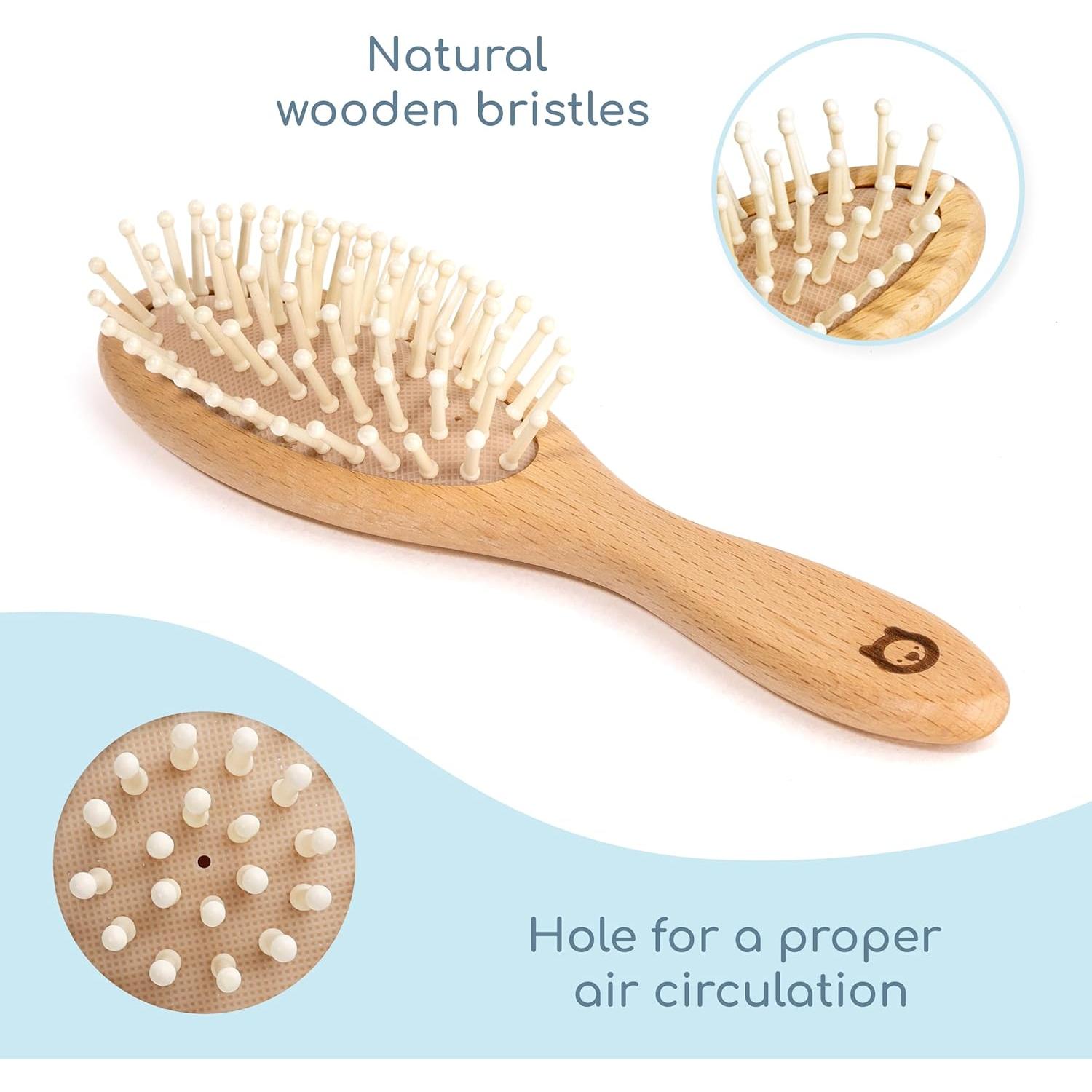 Juego de Cepillos de Pelo de Madera ROMY RO - 2 Piezas