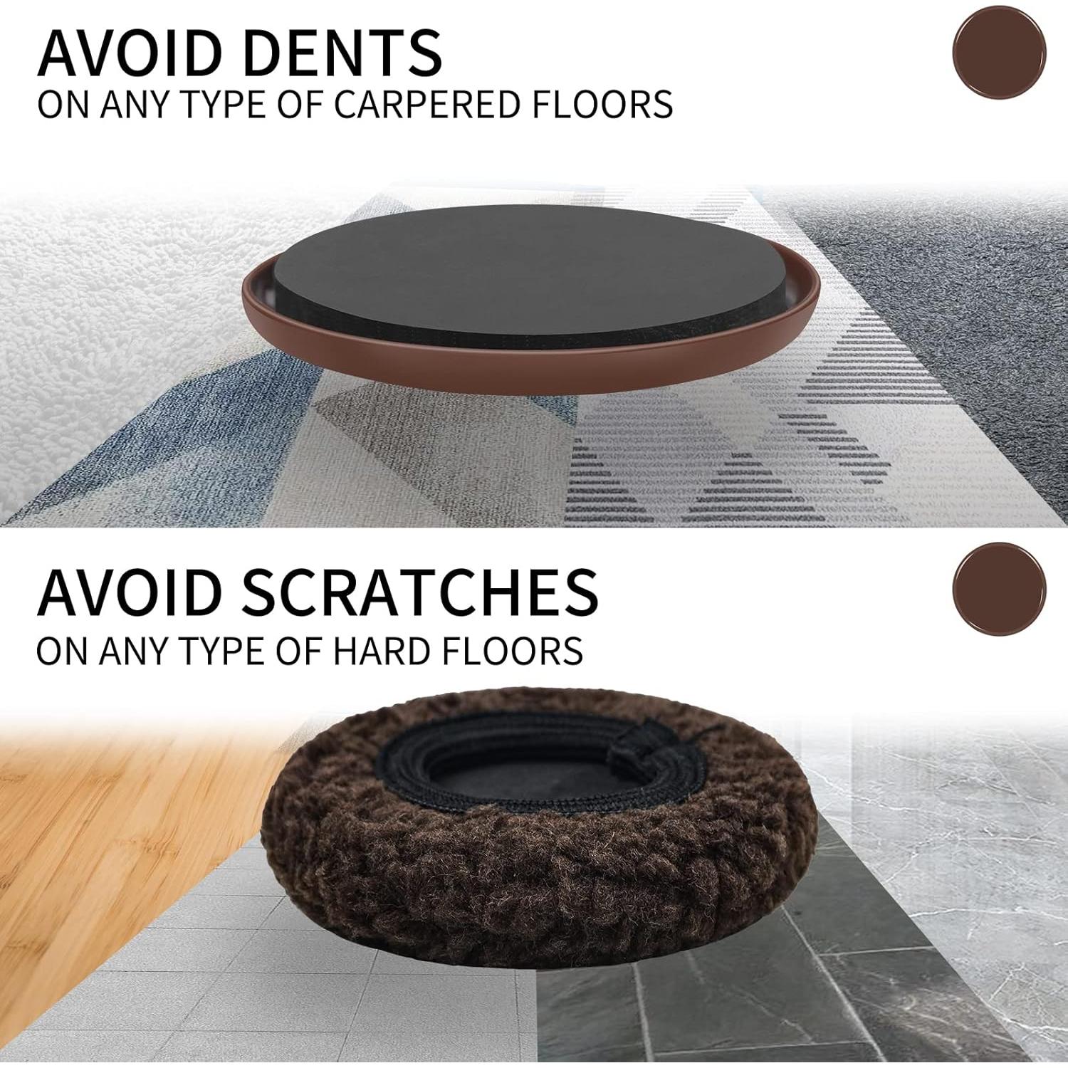 Deslizadores de Muebles Kayzn 4+4 para Alfombra y Piso Duro