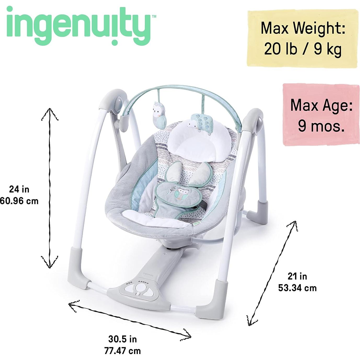 Columpio Portátil Ingenuidad Abernathy para Bebés 0-9 Meses
