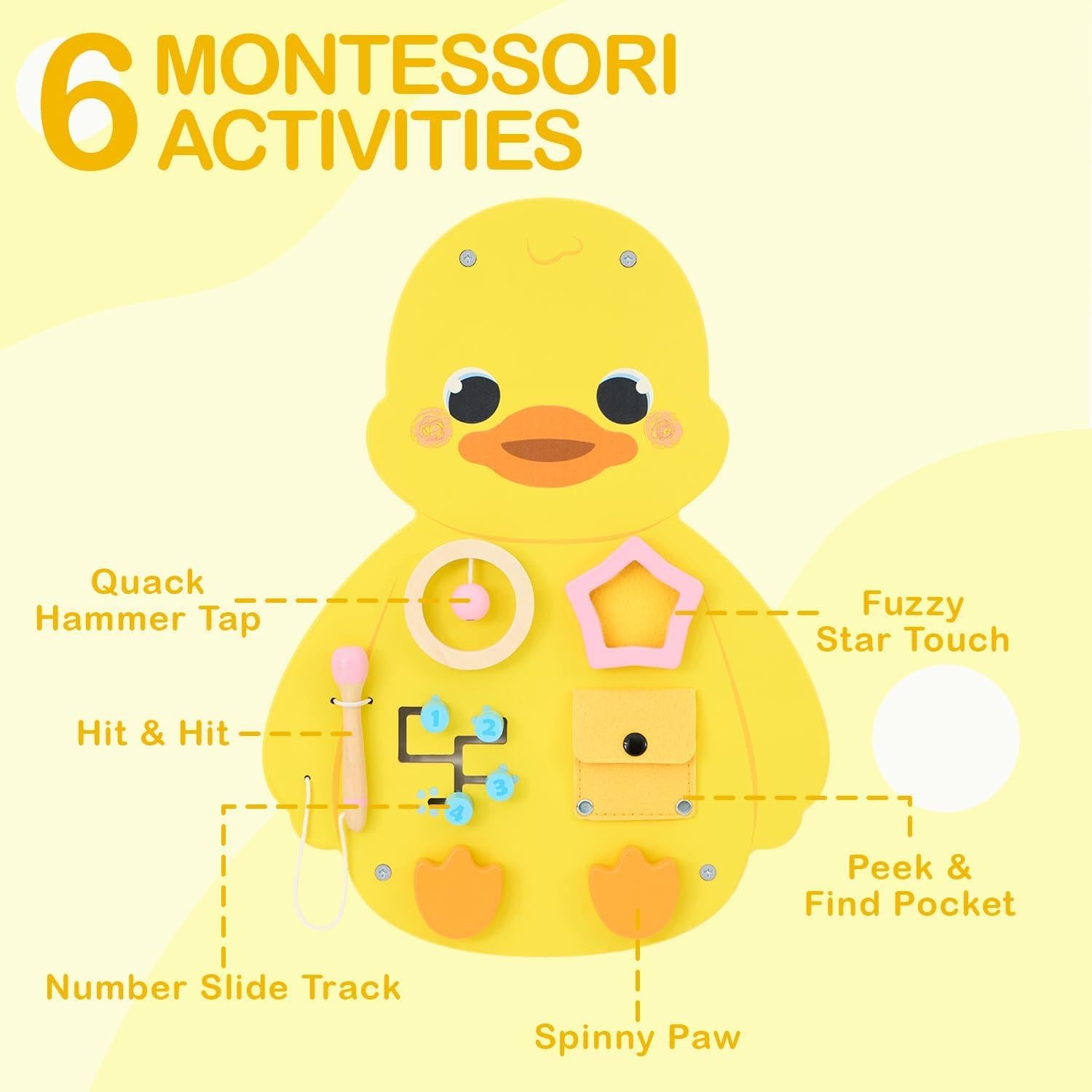 Tablero Sensorial de Pared Monlãurd Pato 42.9x33 cm para Niños