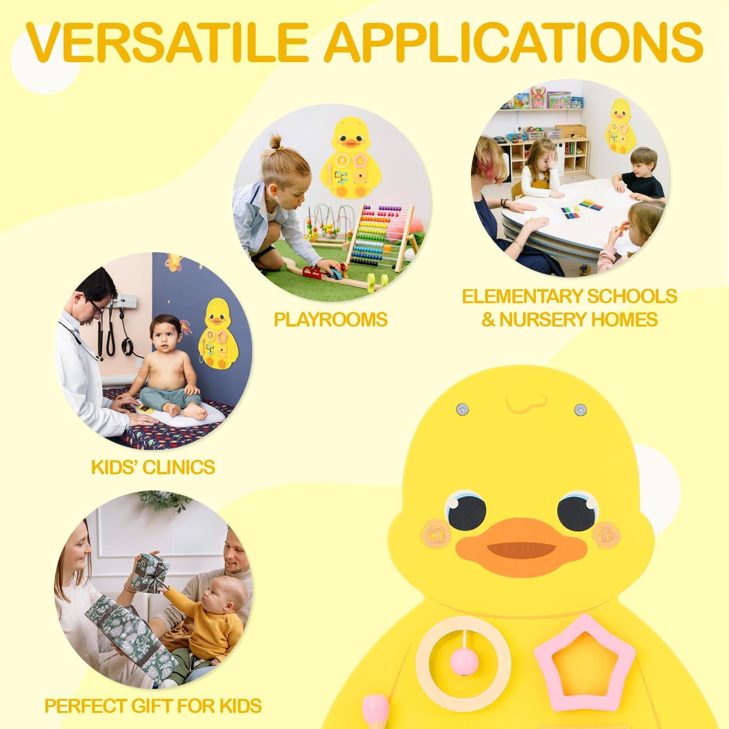 Tablero Sensorial de Pared Monlãurd Pato 42.9x33 cm para Niños