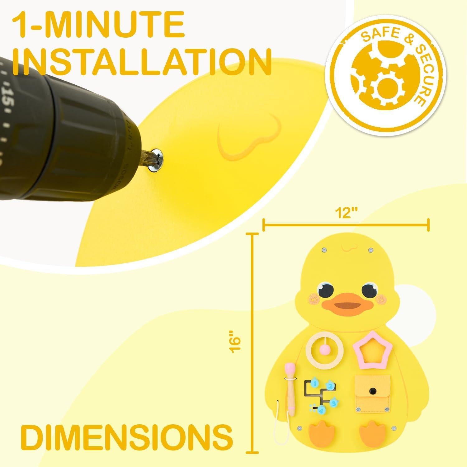 Tablero Sensorial de Pared Monlãurd Pato 42.9x33 cm para Niños