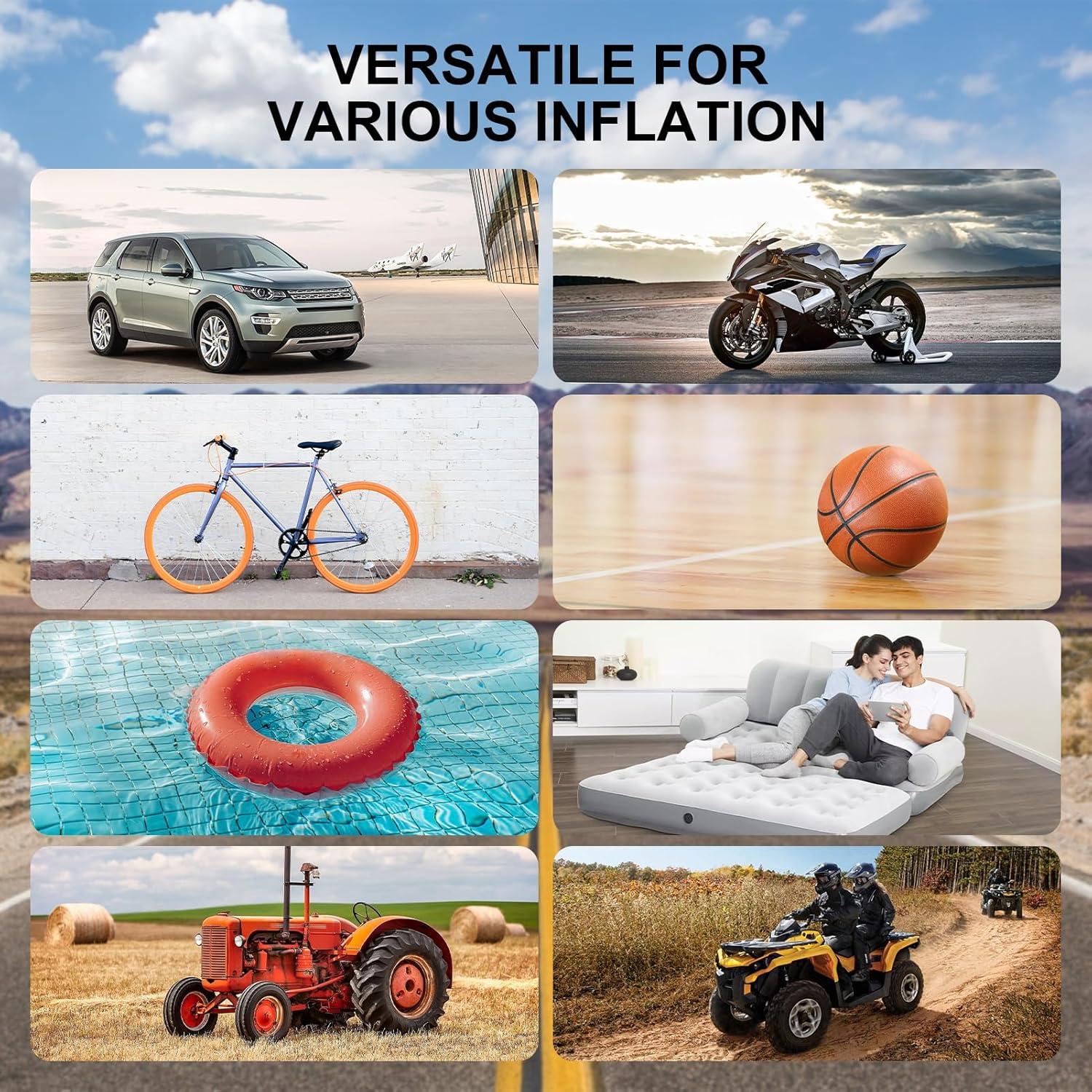 Inflador de Neumáticos ZSX 160 PSI Portátil con Manómetro