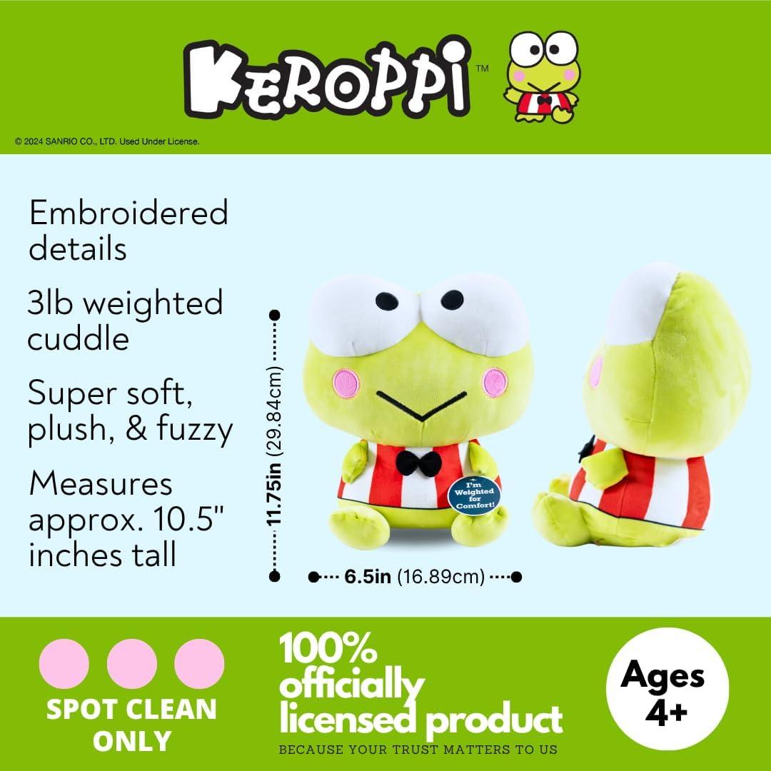 Almohada de Abrazo con Peso Keroppi Franco 29 cm Suave