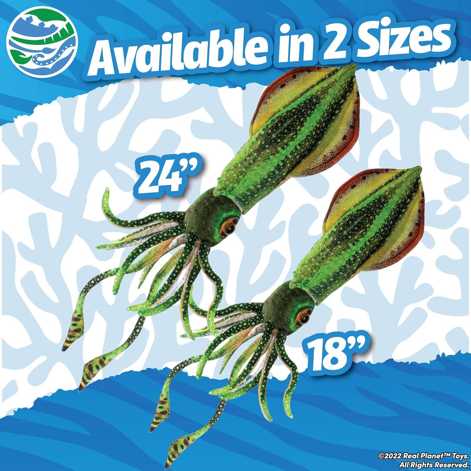 Juguete de Peluche Calamar 45 cm Real Planet Verde