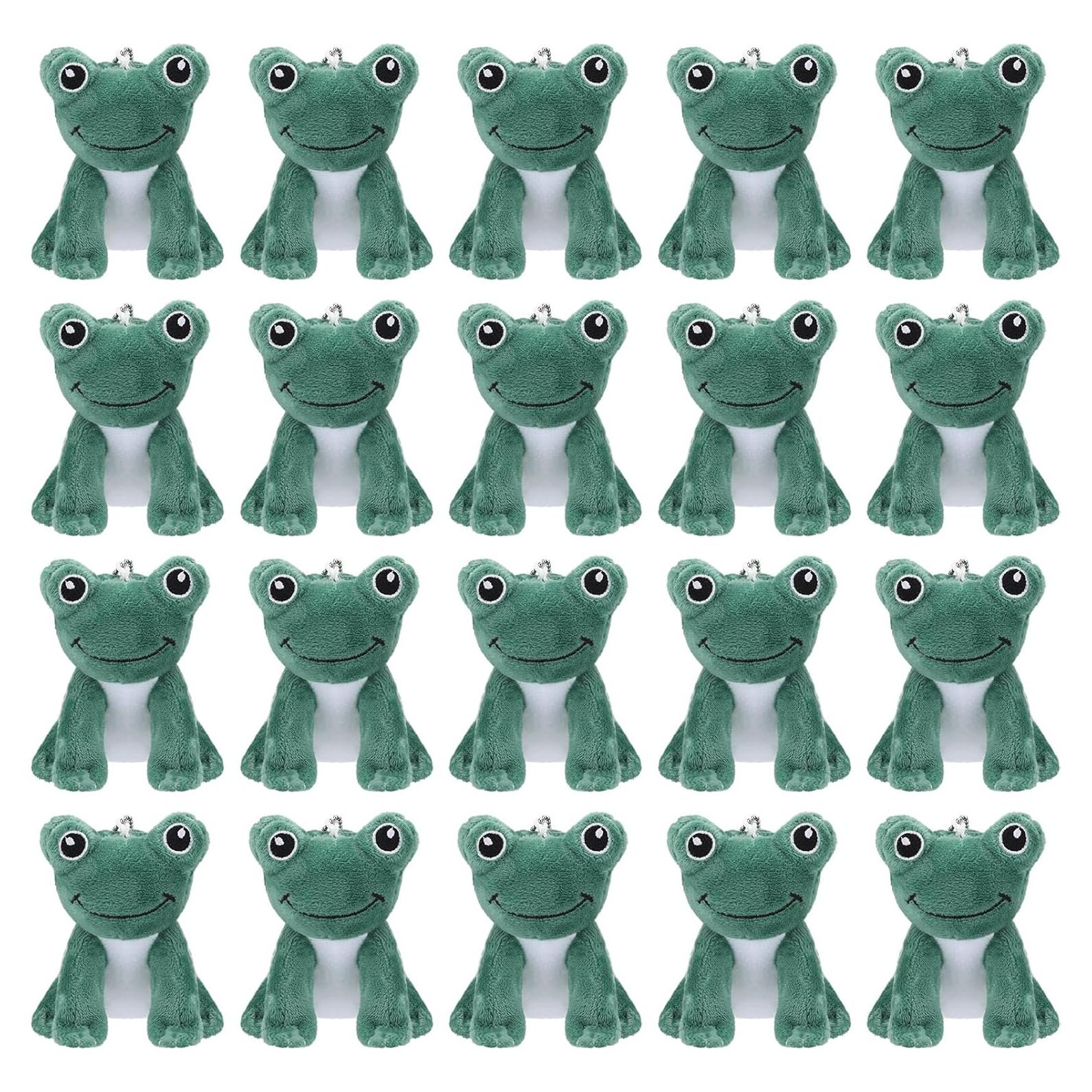 20 Llaveros de Rana de Peluche PullCrease 12 cm Adorno Fiesta