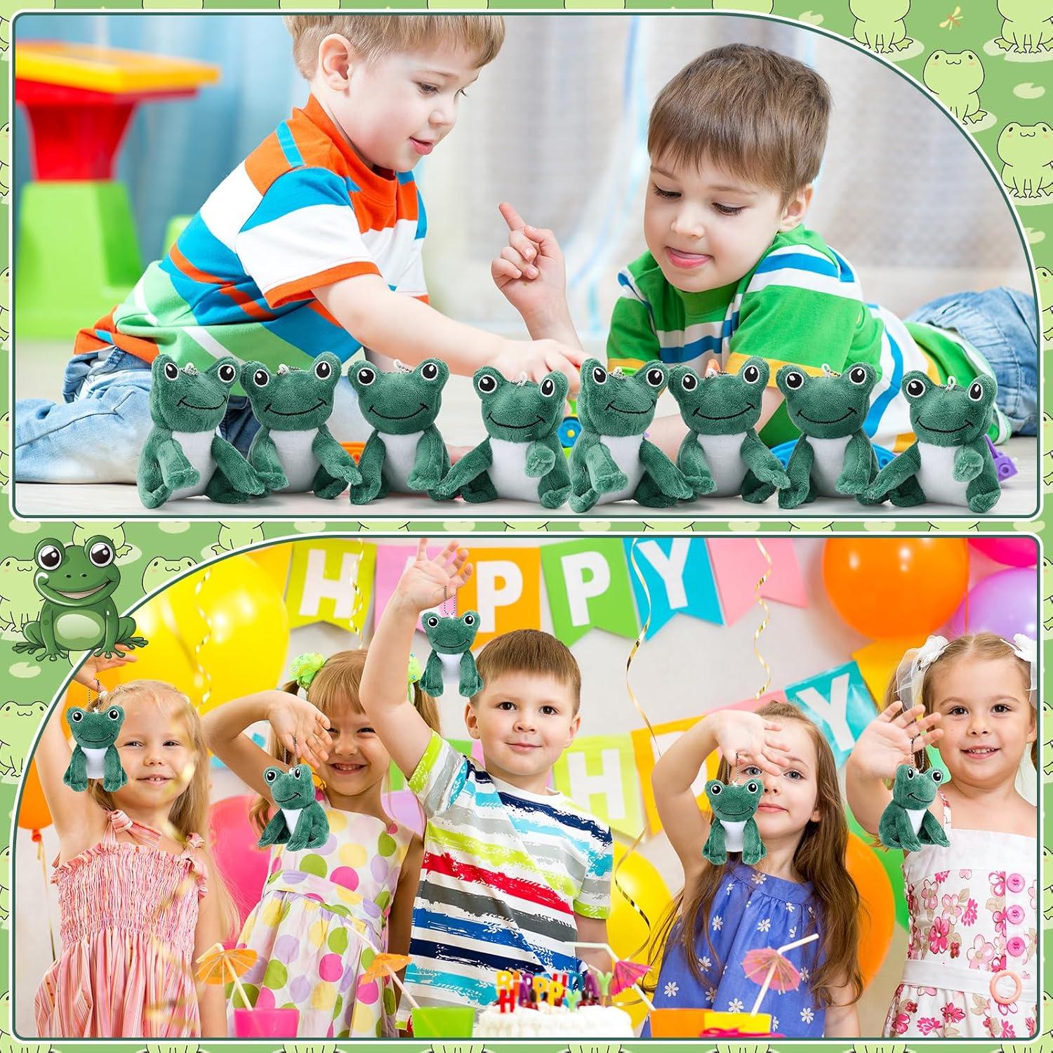 20 Llaveros de Rana de Peluche PullCrease 12 cm Adorno Fiesta