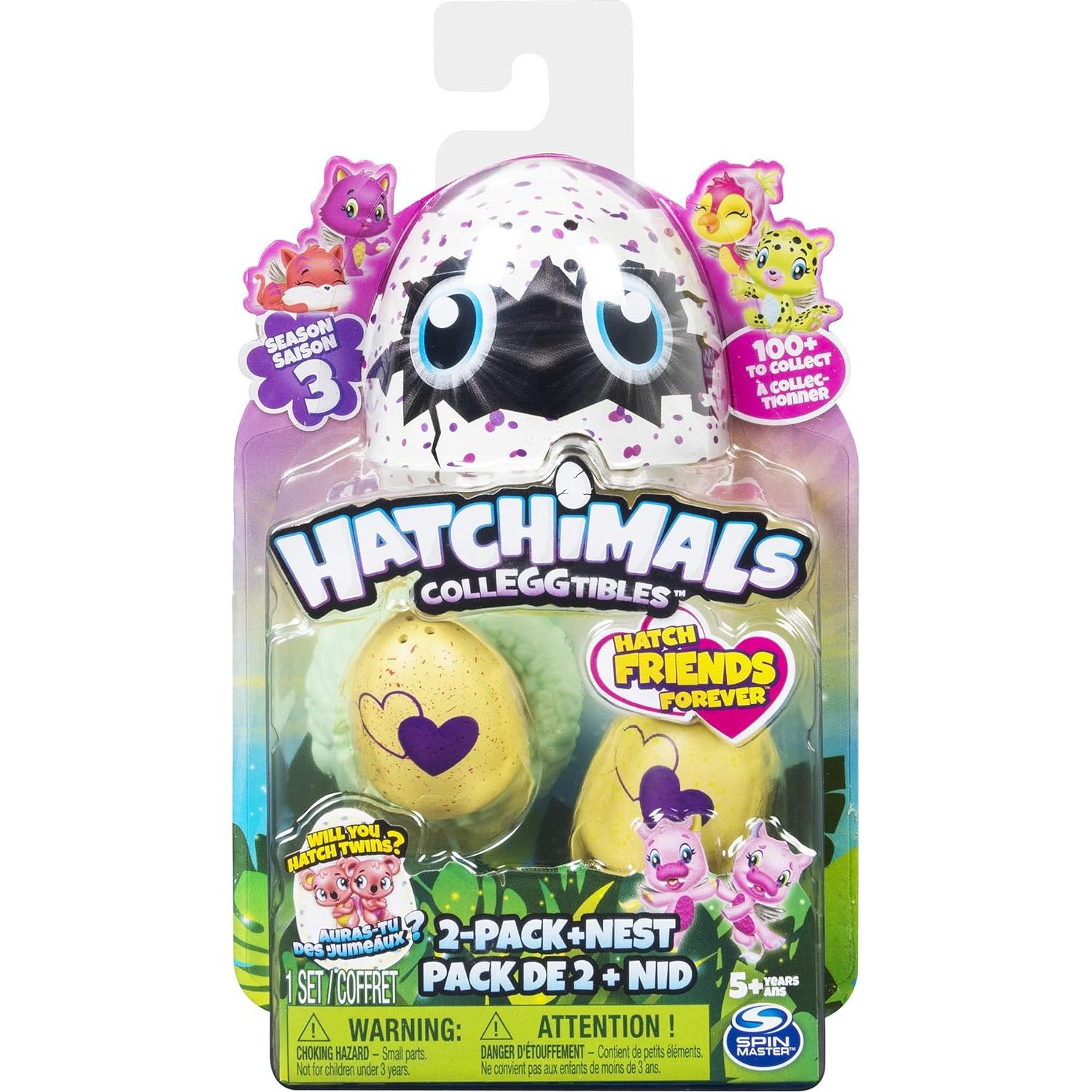 Hatchimals CollEGGtibles 2 Pack + Nido S3 - Juguete Infantil