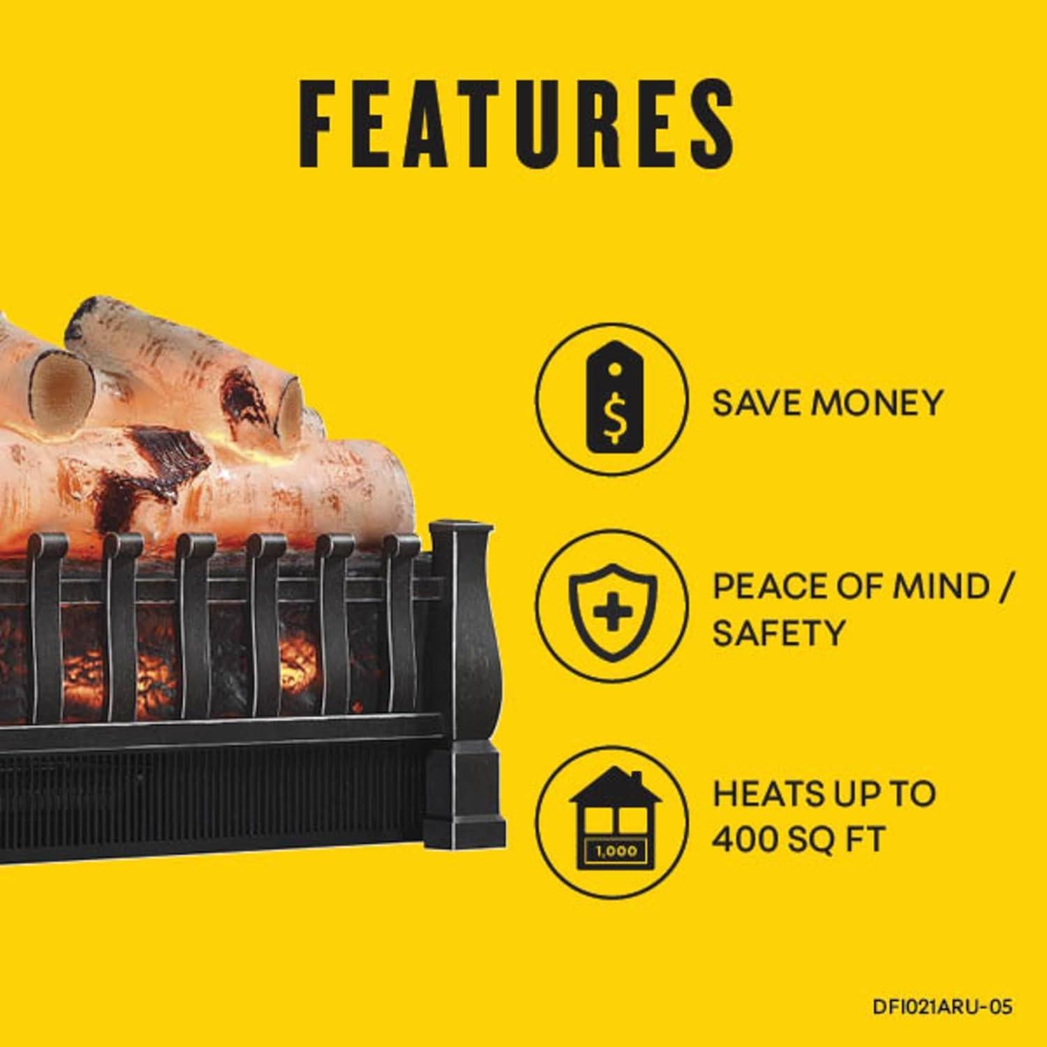 Estufa de Leña Eléctrica Duraflame 20.5" con Control Remoto