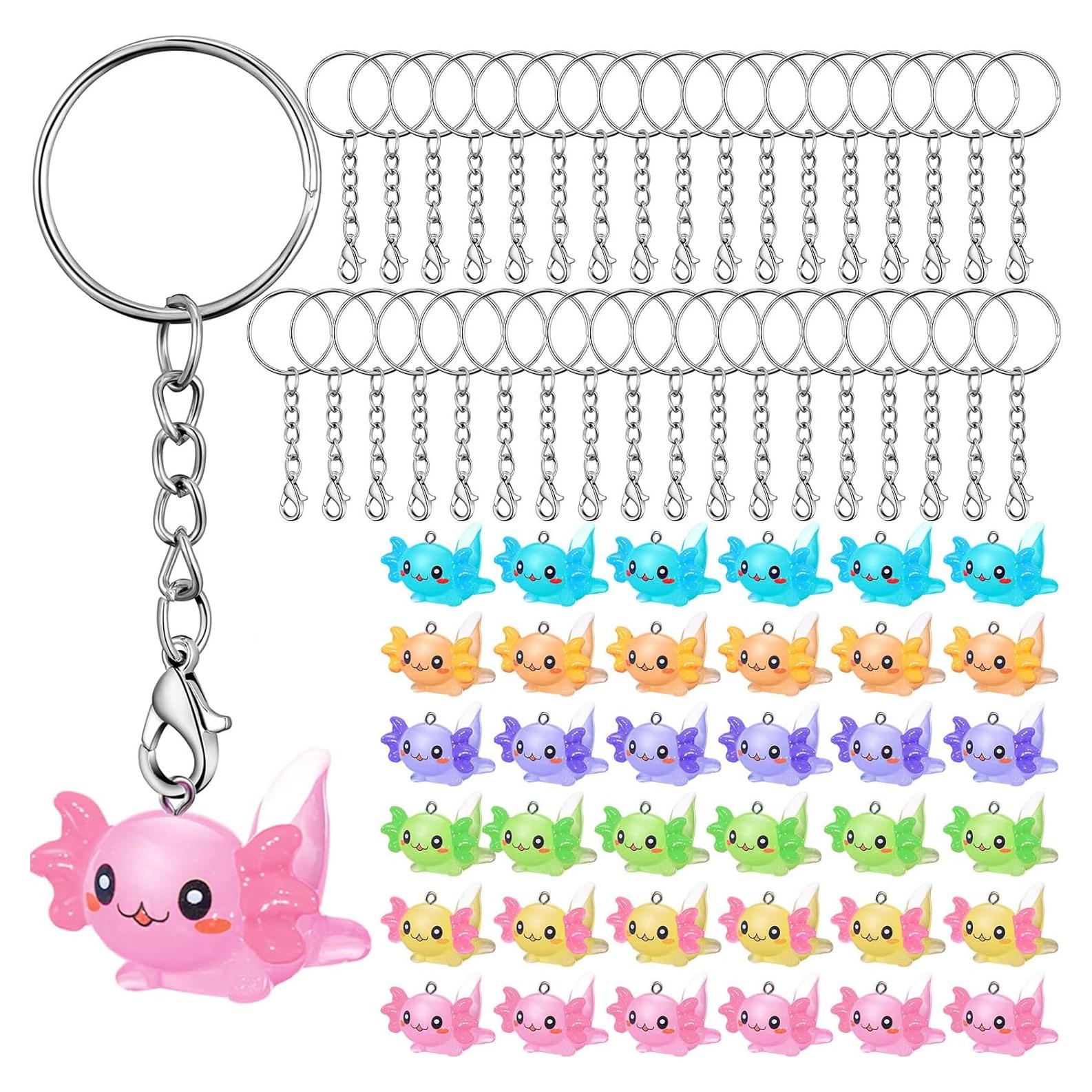 Llaveros de Resina Axolotl Kawaii Liliful - 36 Pcs Mini 3D