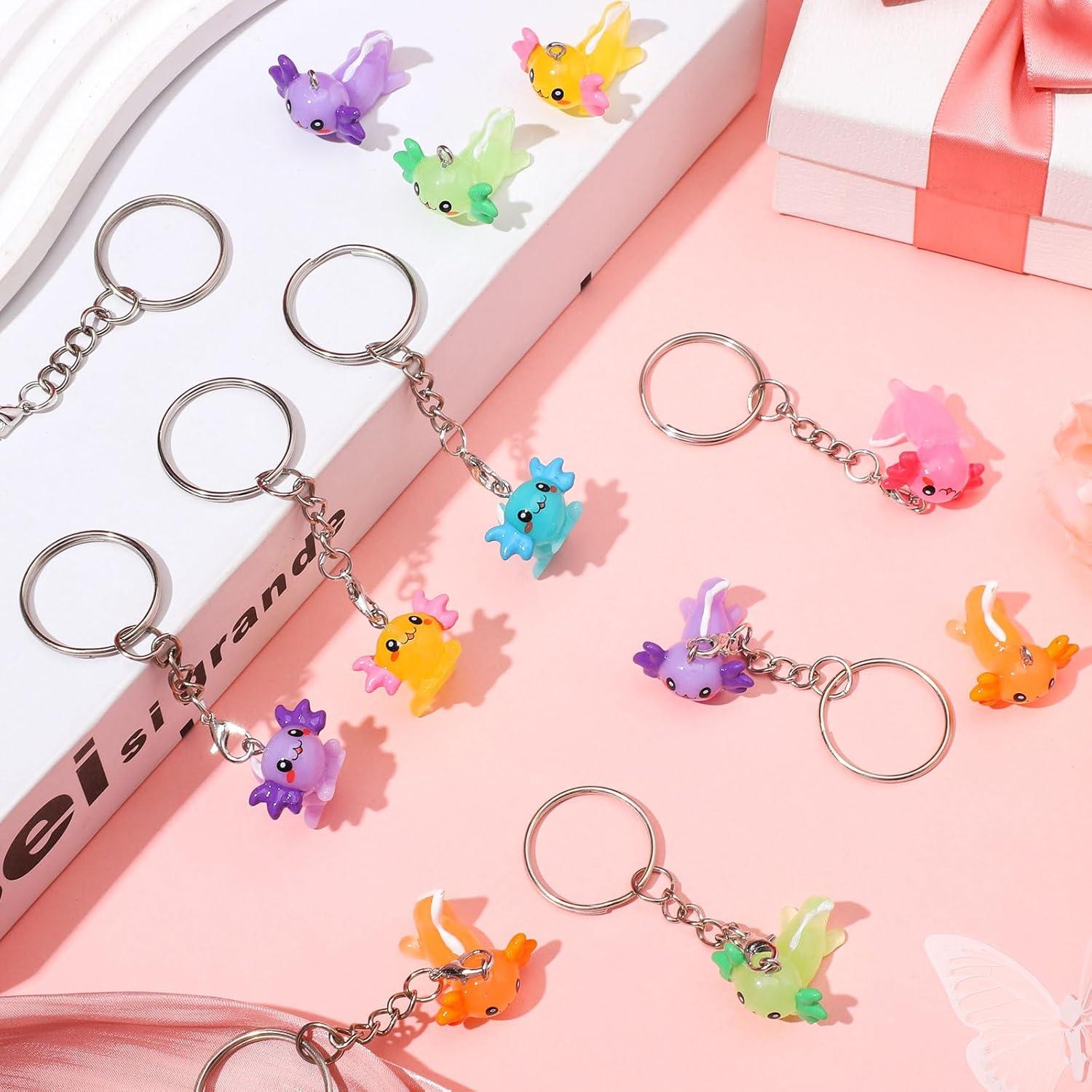 Llaveros de Resina Axolotl Kawaii Liliful - 36 Pcs Mini 3D