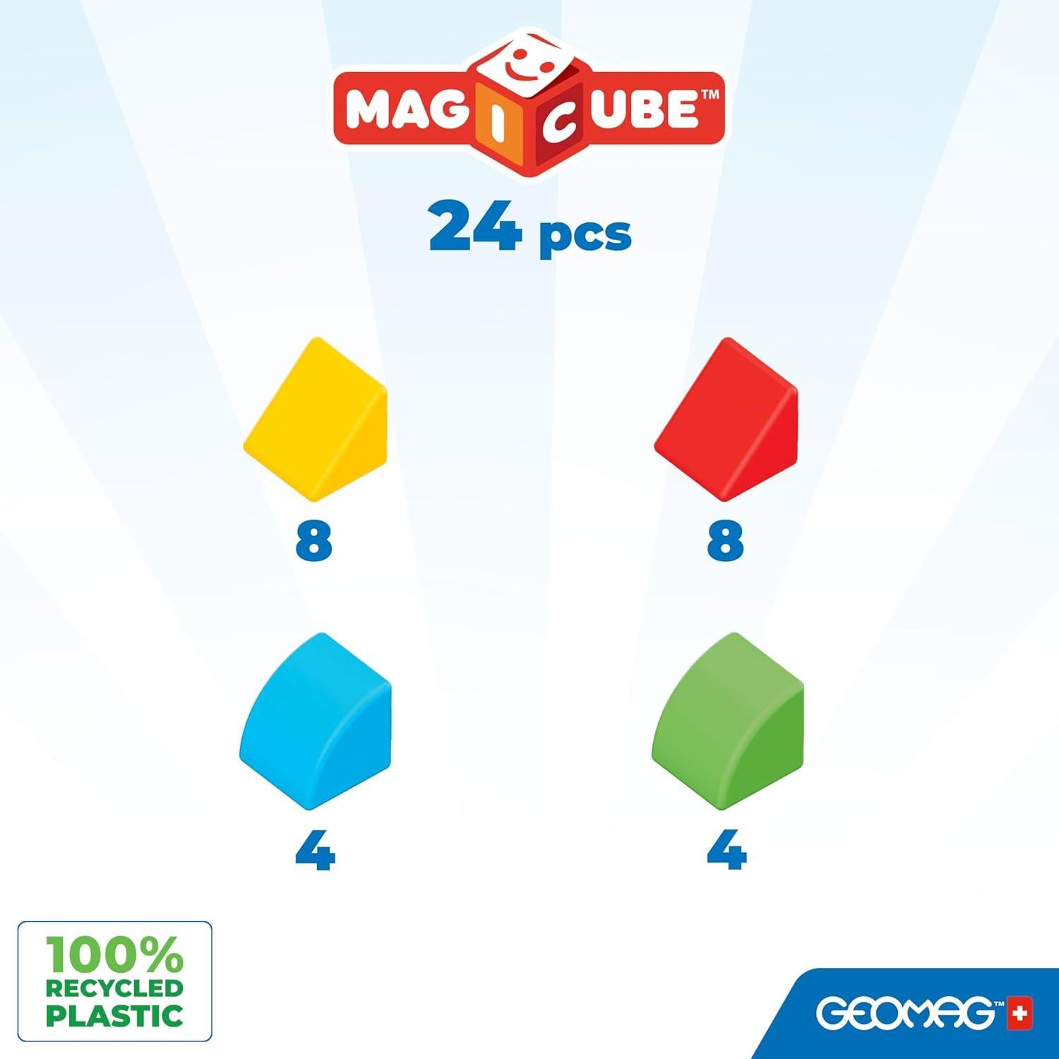 Geomag MagiCube 24 Piezas Bloques Magnéticos para Niños 1-5 Años