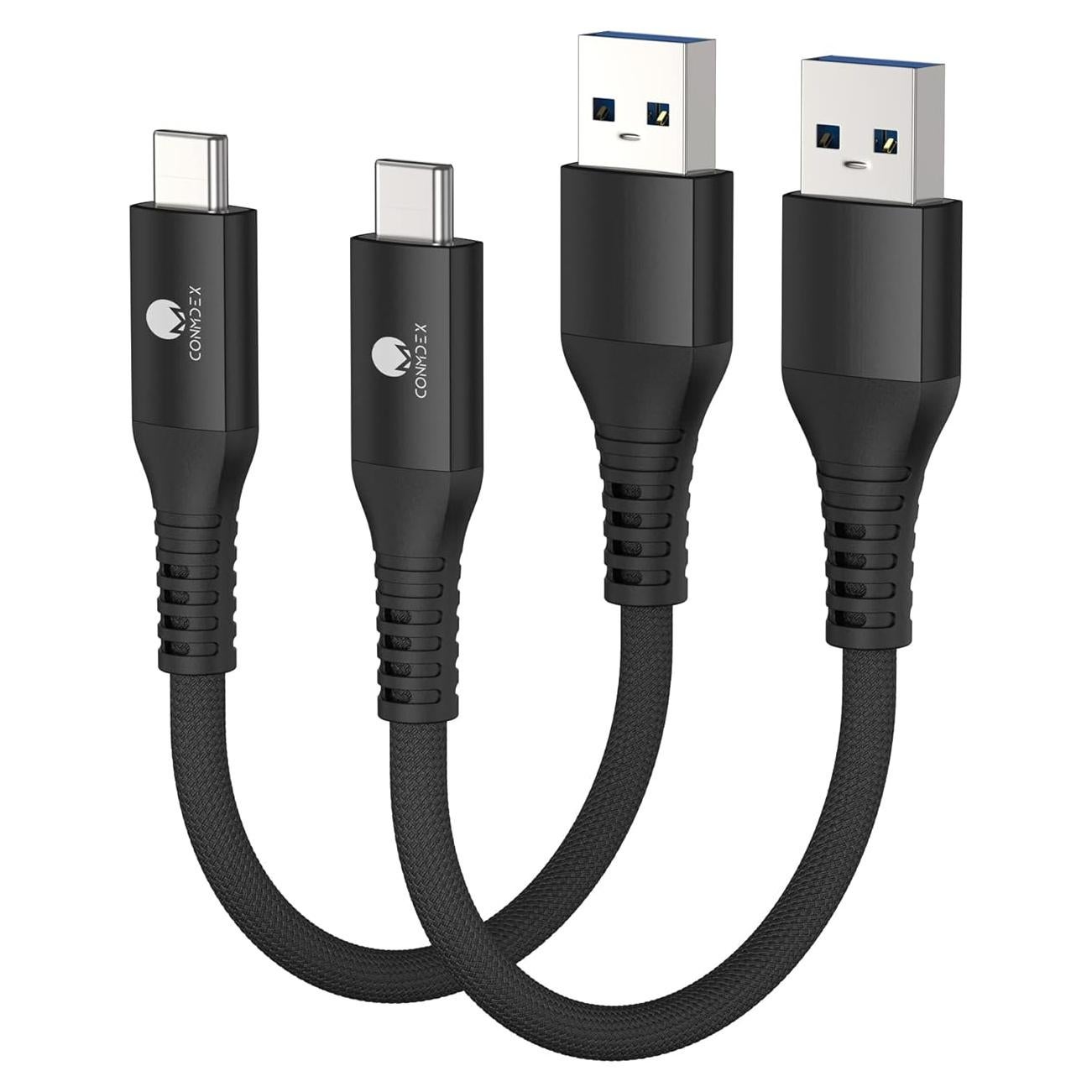 Cable de Carga USB C Conmdex 0.3m 2-Pack Carga Rápida 3.1A